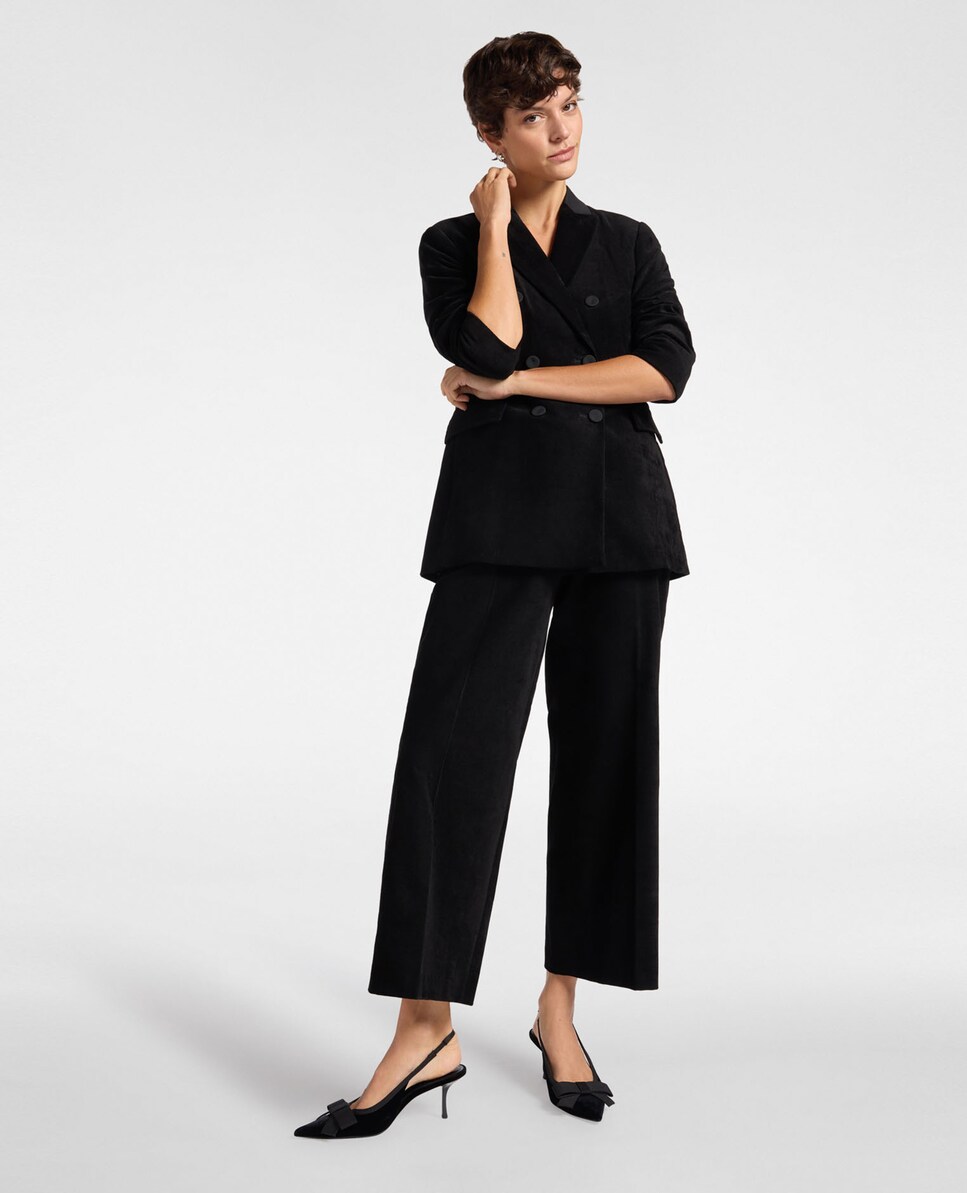 Blazer de mujer de esmoquin de terciopelo con cierre cruzado