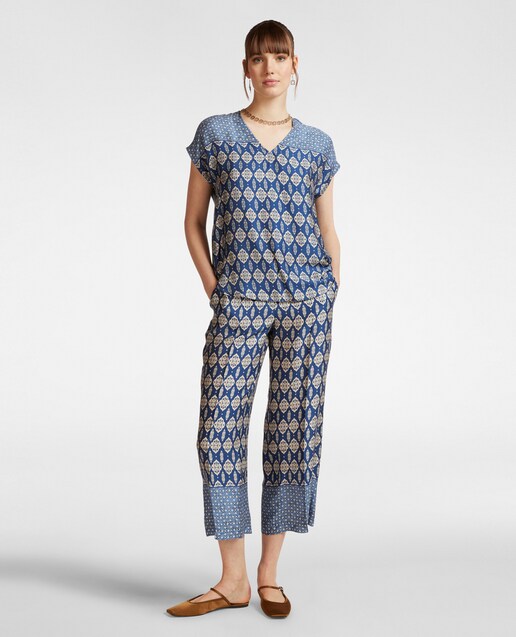 Imagen 0 de Pantalón de mujer cropped con estampado