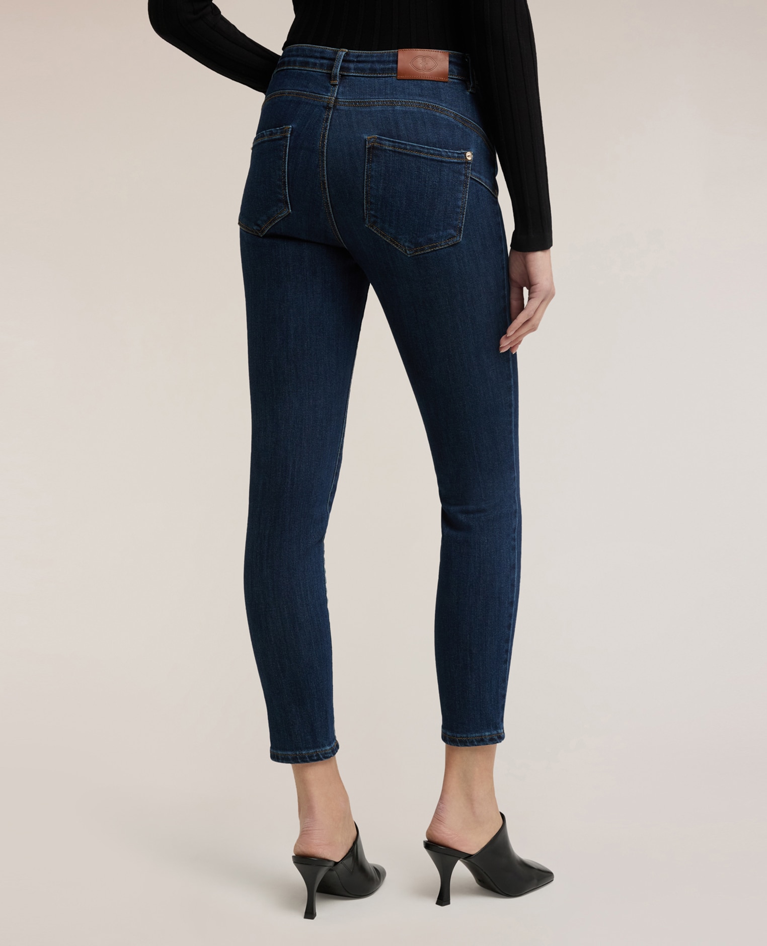 Vaqueros de mujer pitillo push up gisele lavado azul oscuro - Motivi - Azul Azul-2