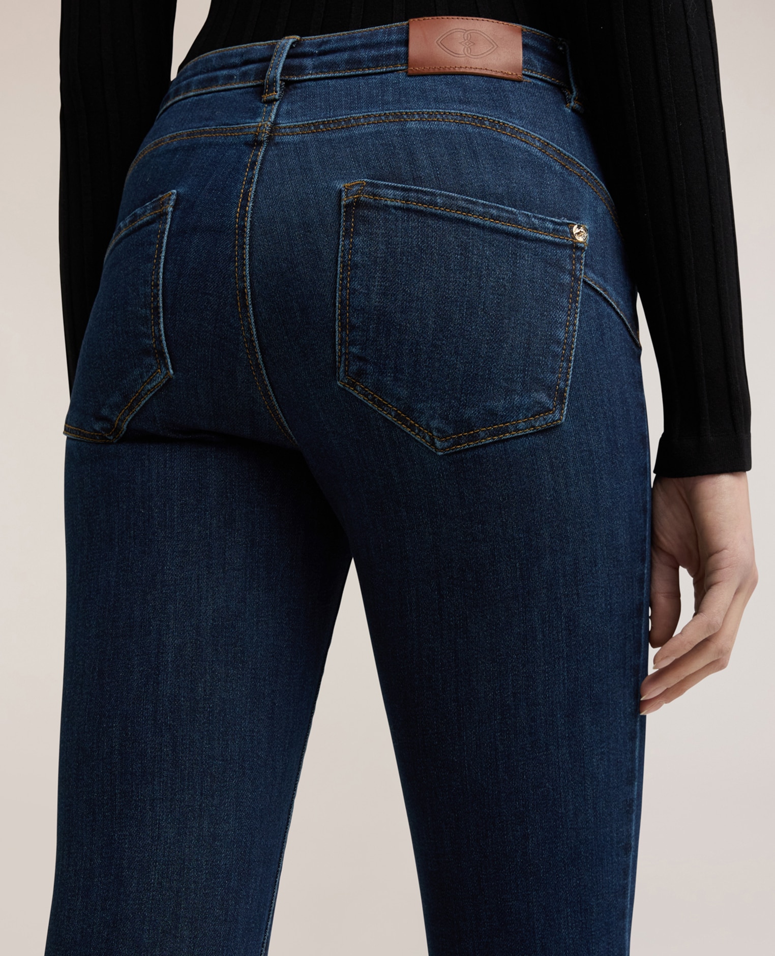 Vaqueros de mujer pitillo push up gisele lavado azul oscuro - Motivi - Azul Azul-4