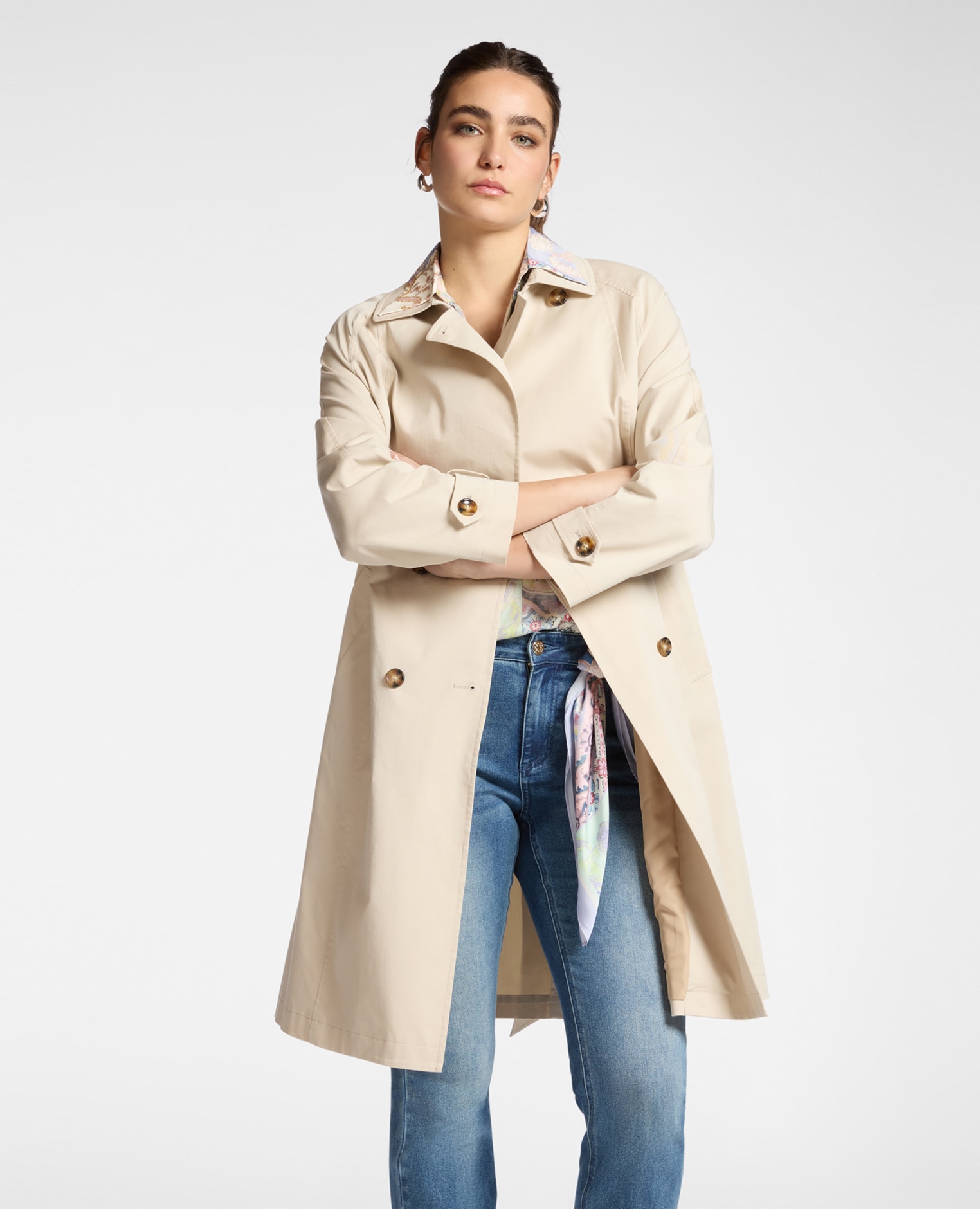 Elena Miró - Parka de mujer cruzada larga con botones.