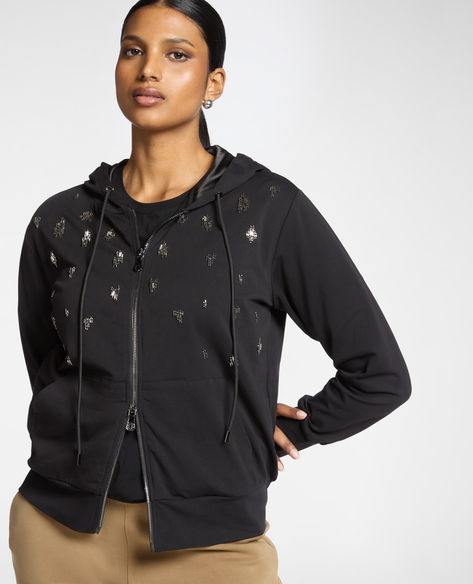 Sudadera de mujer liso - Elena Miró - Negro Negro-1