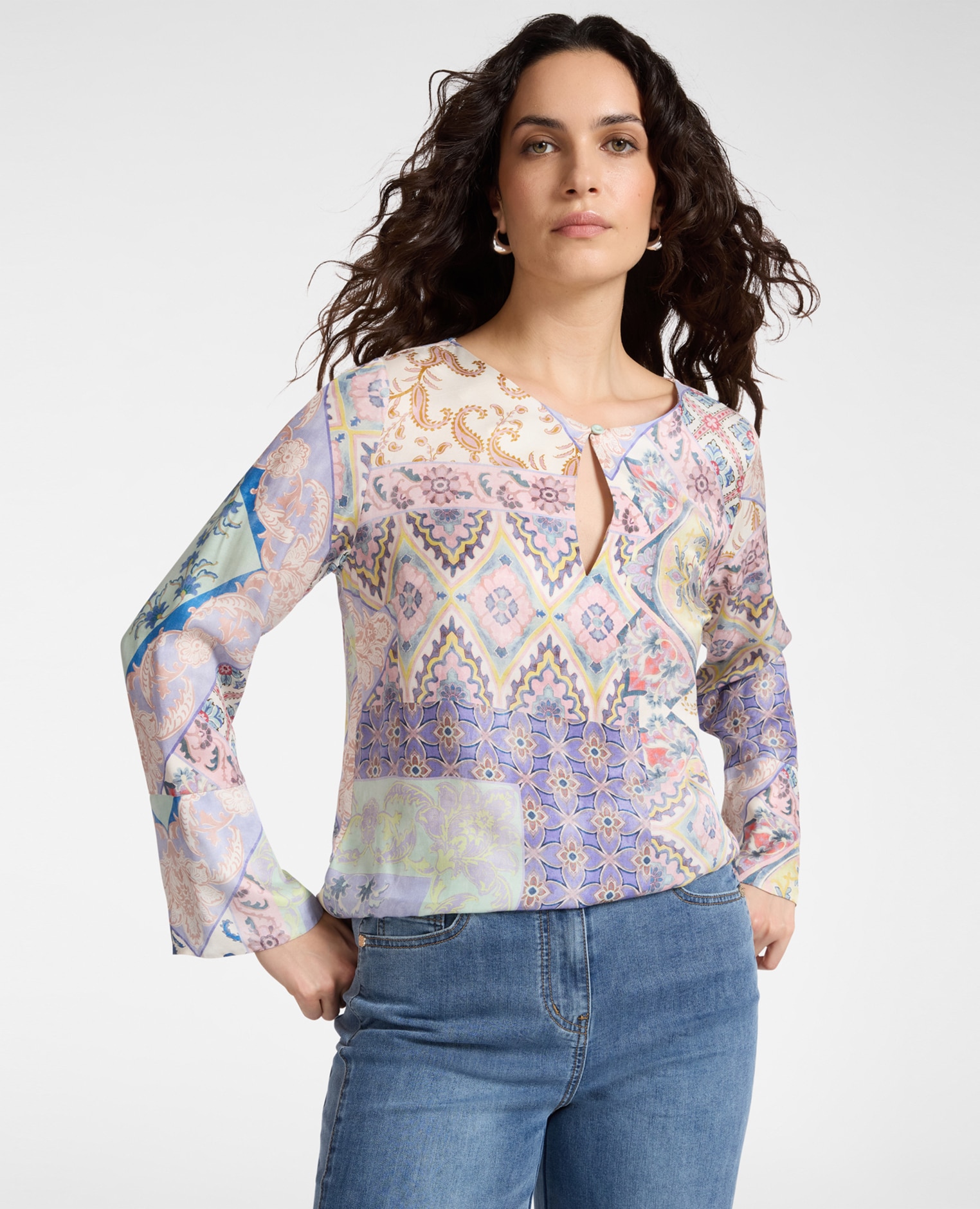 Elena Miró - Blusa de mujer con estampado bandana.