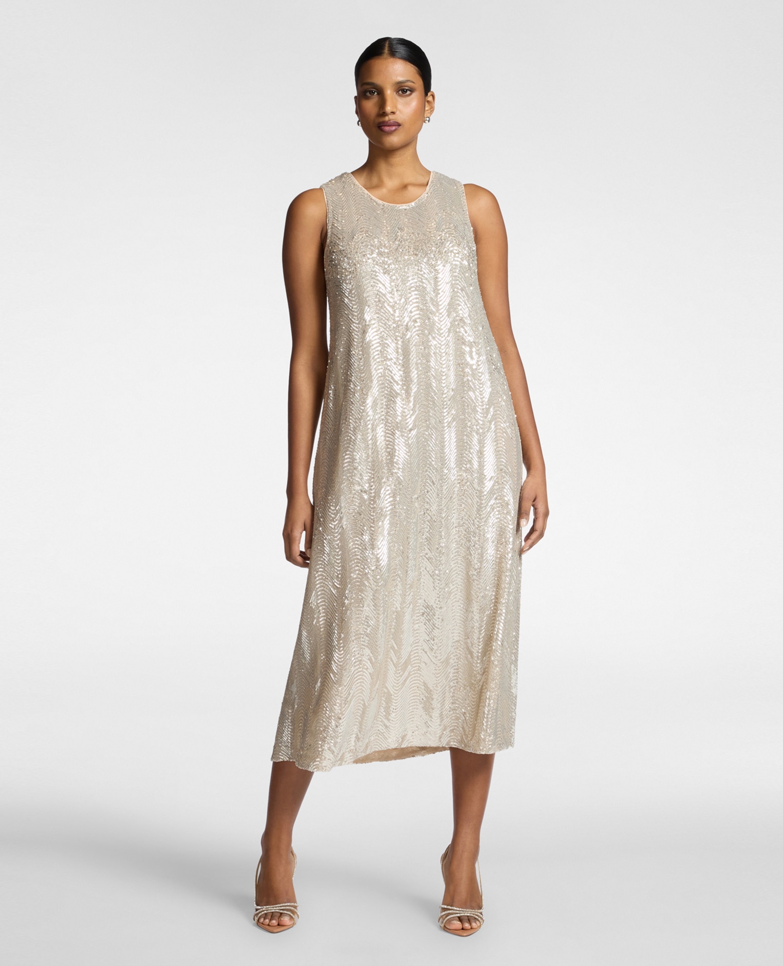Vestido midi de tul con lentejuelas