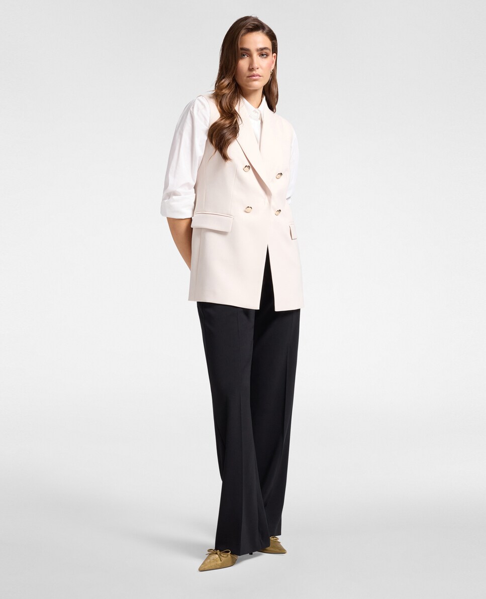 Blazer de mujer sin mangas con efecto cruzado falso · Elena Miró