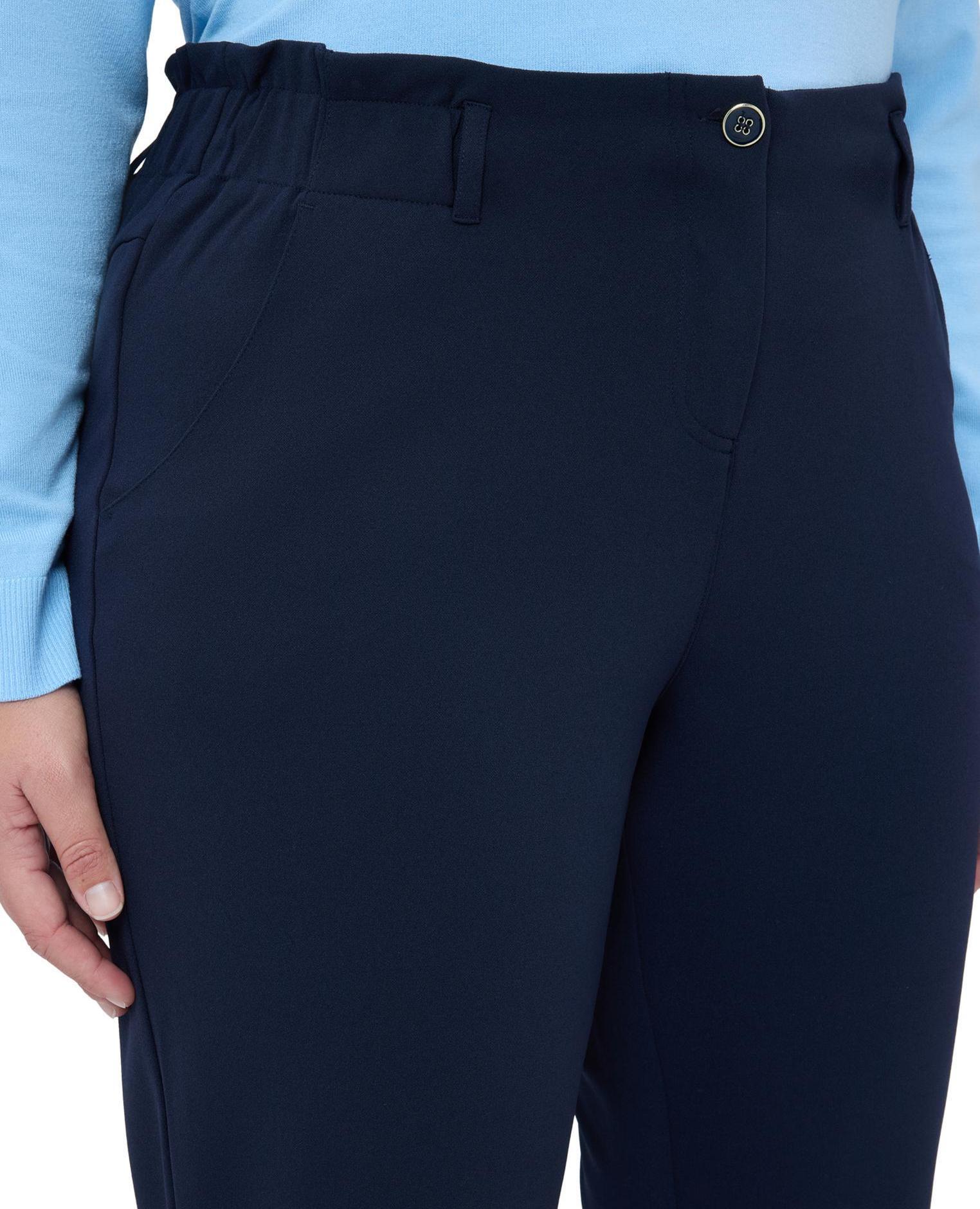 Pantalones de mujer ballon en tejido stretch no necesitan ser planchados - Fiorella Rubino - Azul Azul-3