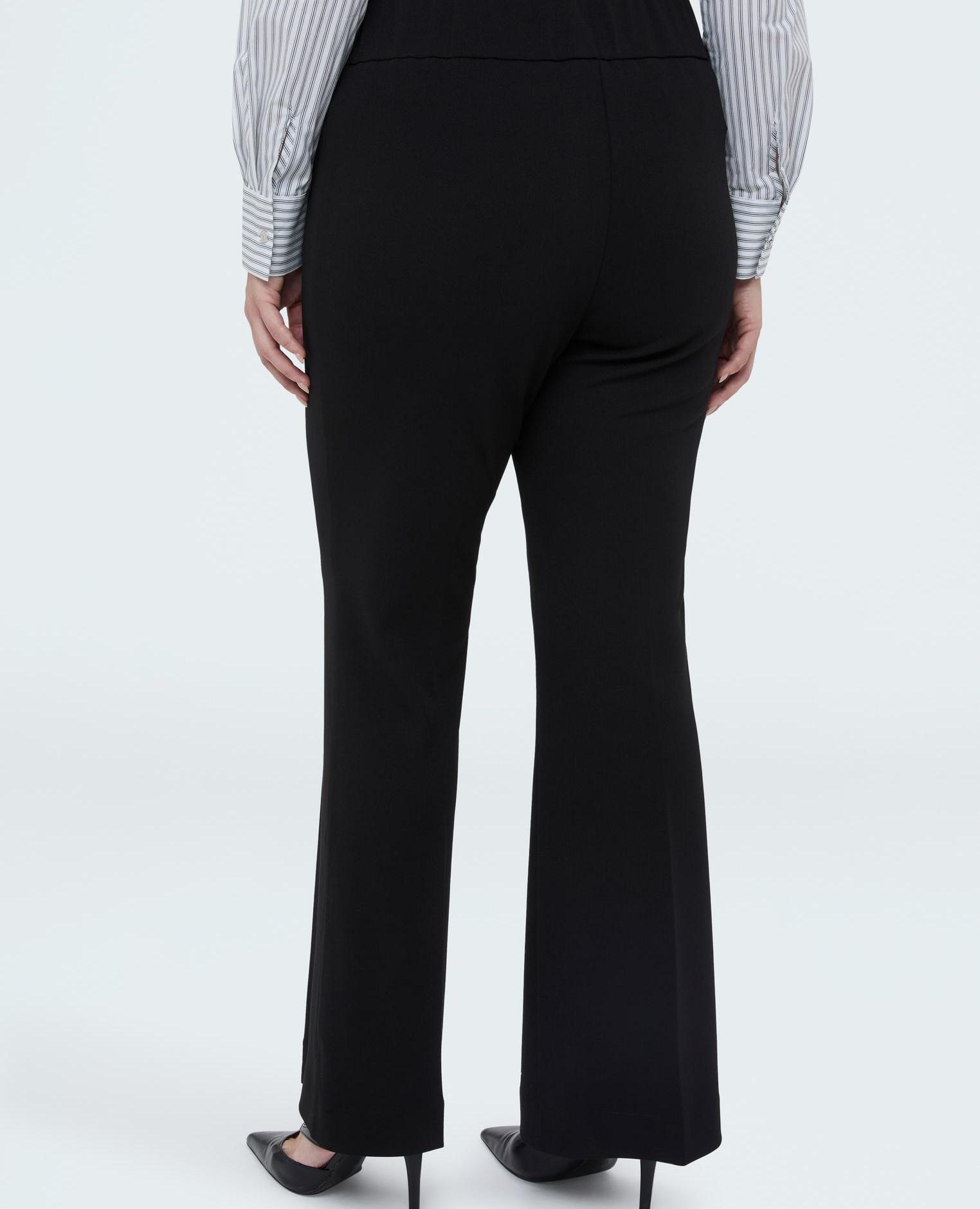 Pantalones de mujer flare en tejido stretch ajuste y diseño para el máximo confort - Fiorella Rubino - Negro Negro-2