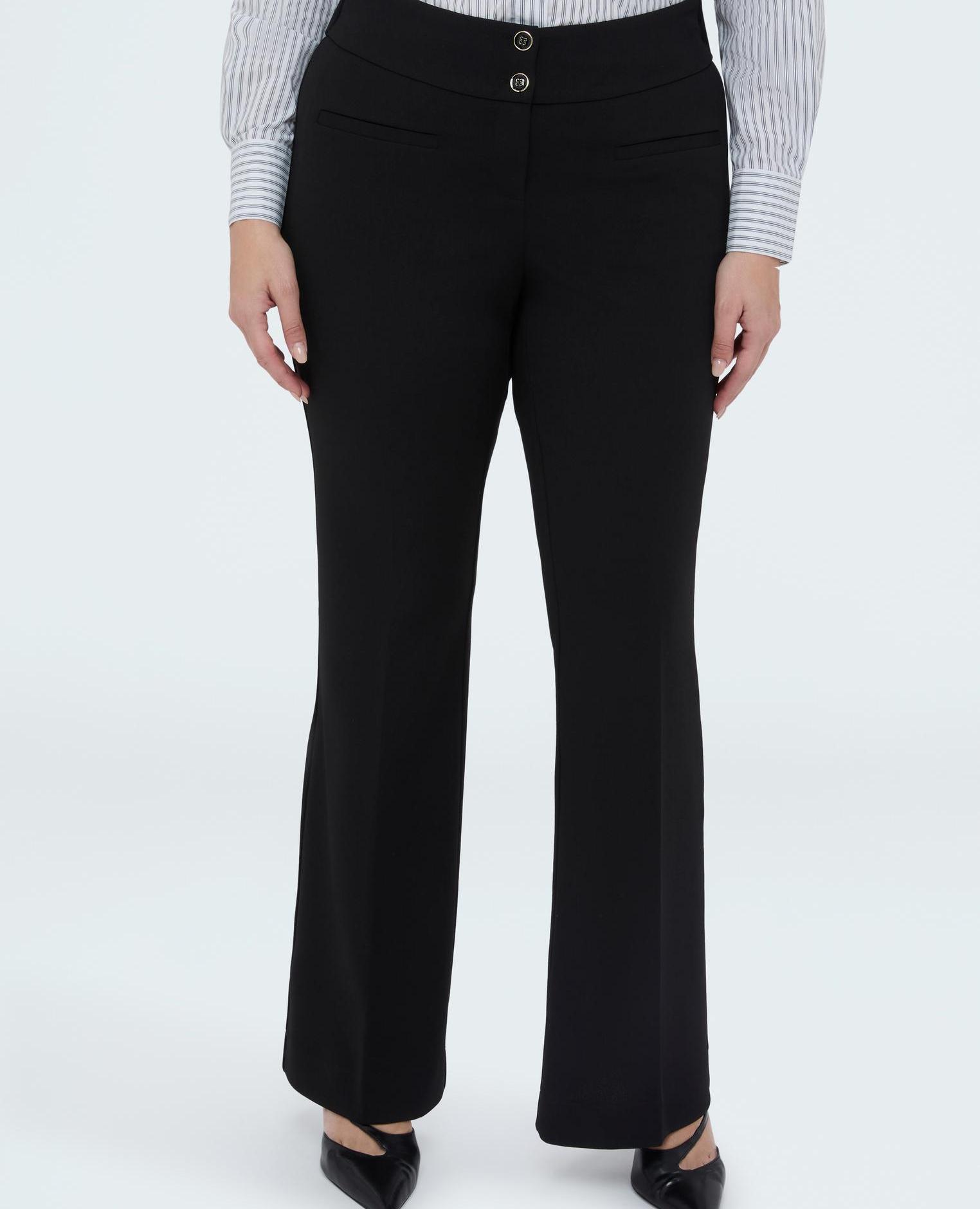 Pantalones de mujer flare en tejido stretch ajuste y diseño para el máximo confort - Fiorella Rubino - Negro Negro-3