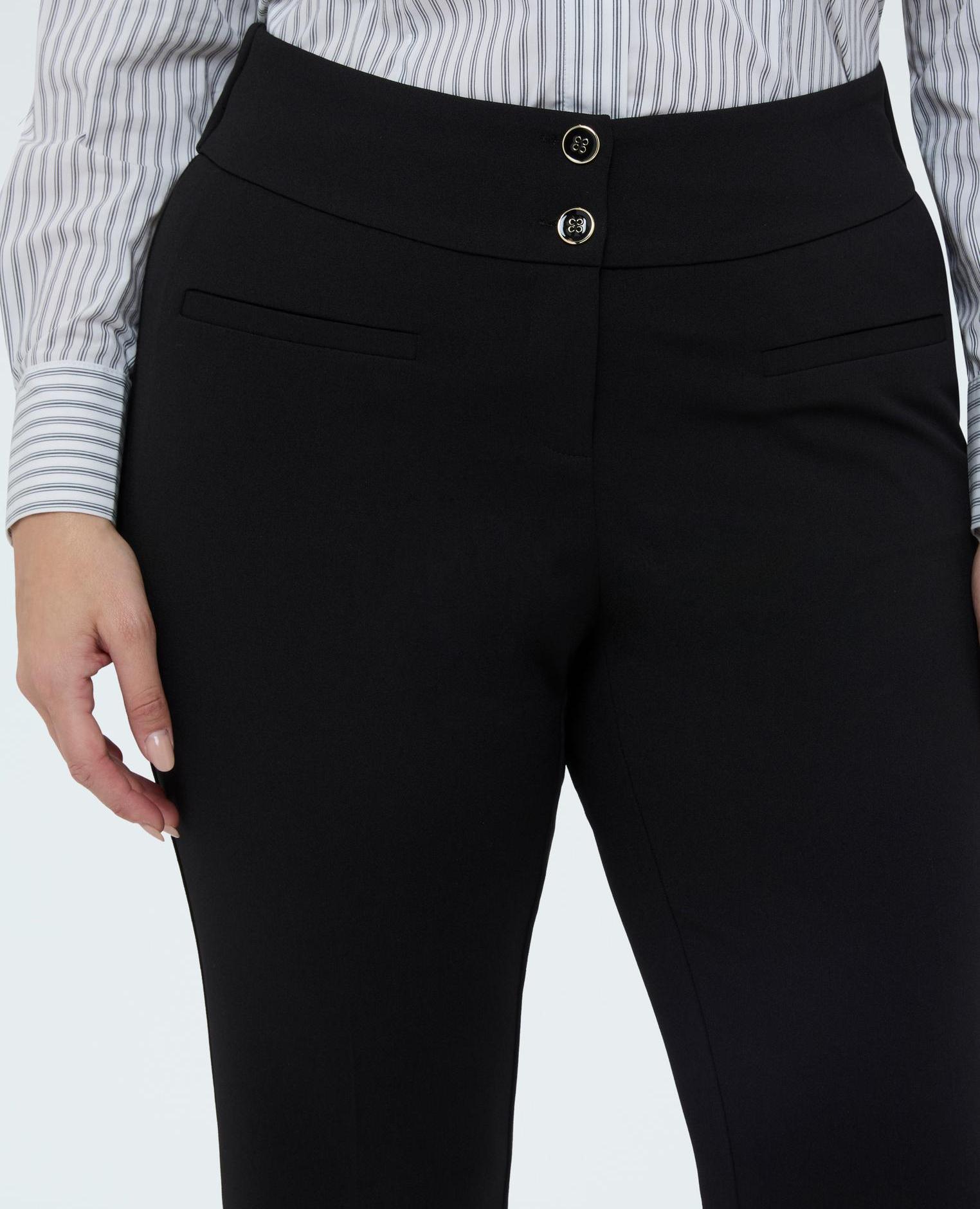 Pantalones de mujer flare en tejido stretch ajuste y diseño para el máximo confort - Fiorella Rubino - Negro Negro-4
