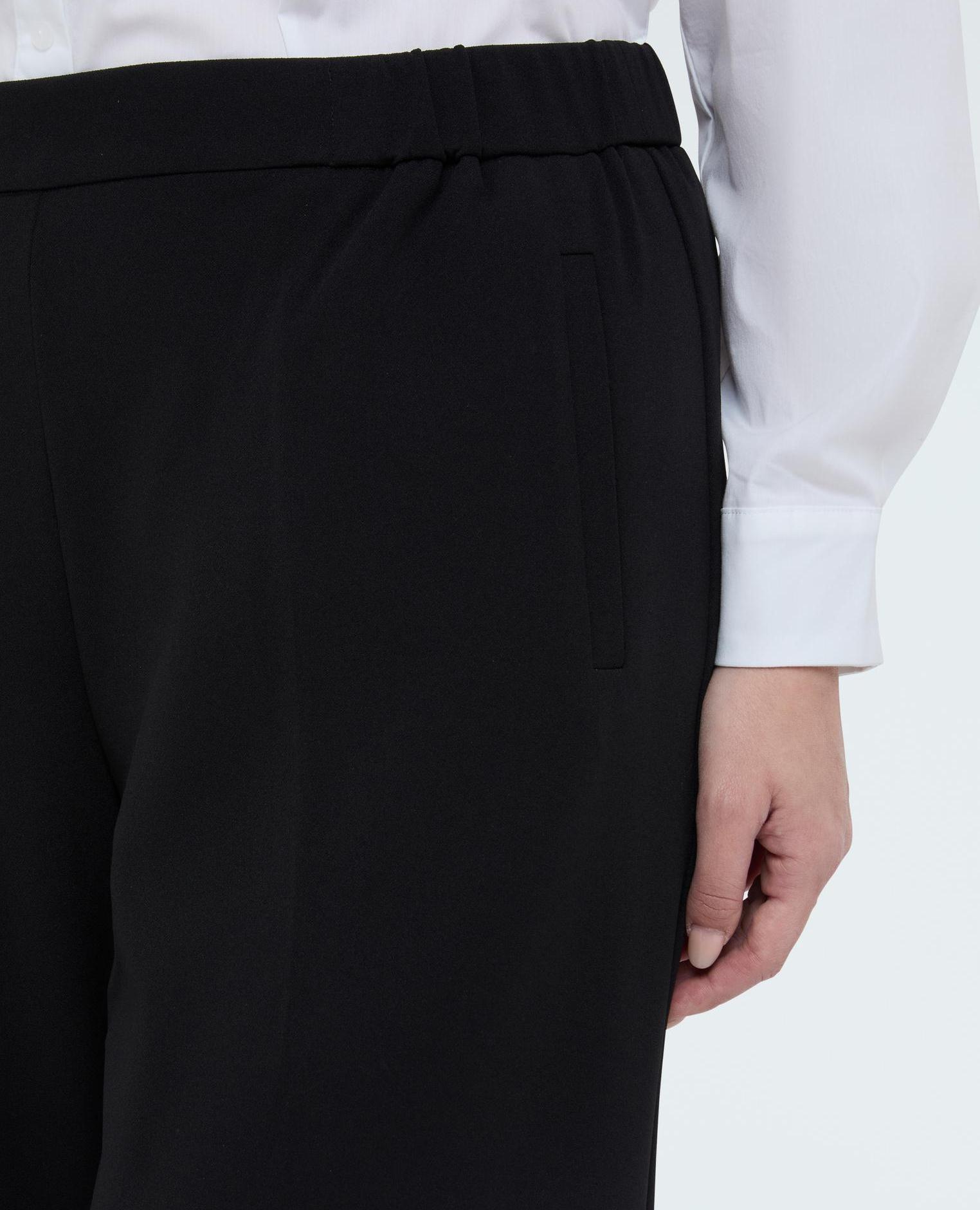 Pantalones de mujer wide leg en tejido stretch cierre con banda elástica para el máximo confort - Fiorella Rubino - Negro Negro-4
