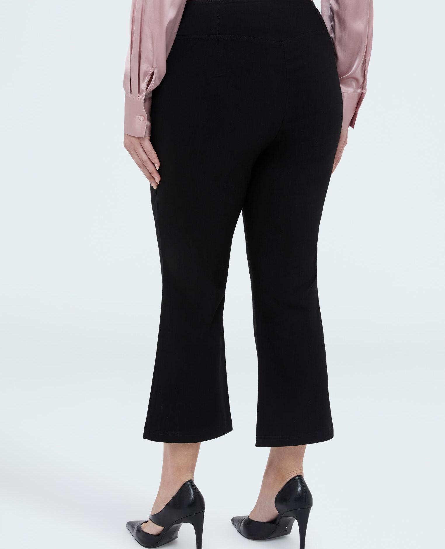 Pantalones de mujer kick flare cintura elástica asimétrica banda elástica asimétrica en la cintura para el máximo confort - Fiorella Rubino - Negro Negro-2