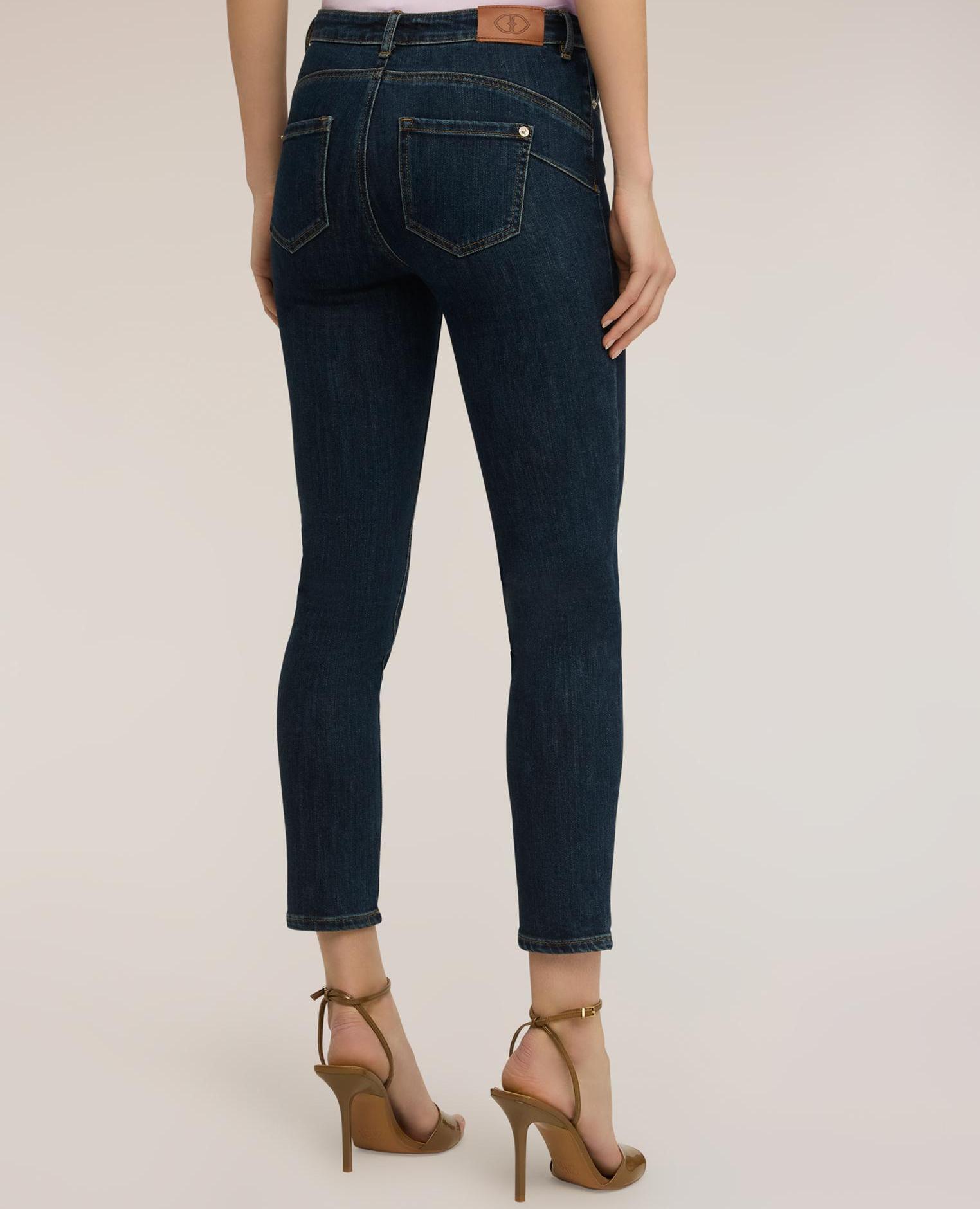 Vaqueros de mujer ajustados push-up gisele lavado azul oscuro - Motivi - Azul Azul-2