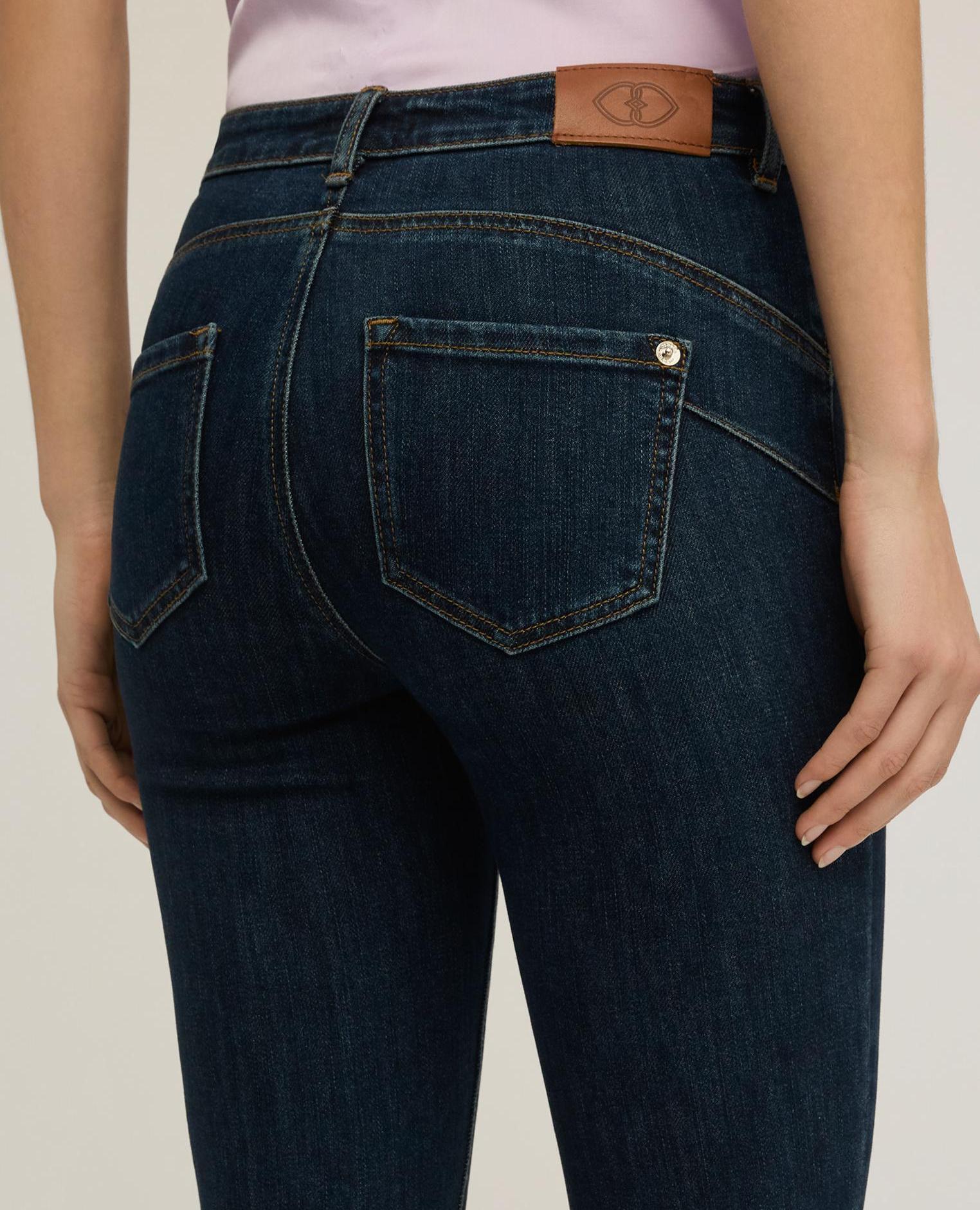 Vaqueros de mujer ajustados push-up gisele lavado azul oscuro - Motivi - Azul Azul-4