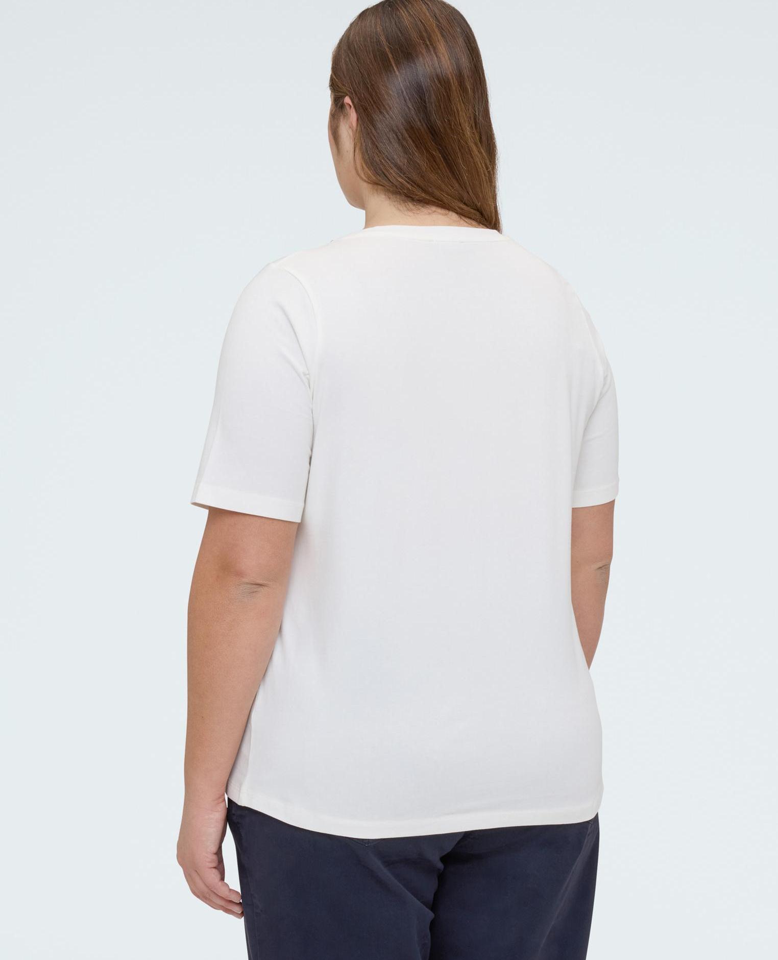 Camiseta de mujer de algodón con aplicaciones luminosas - Fiorella Rubino - Blanco Blanco-2