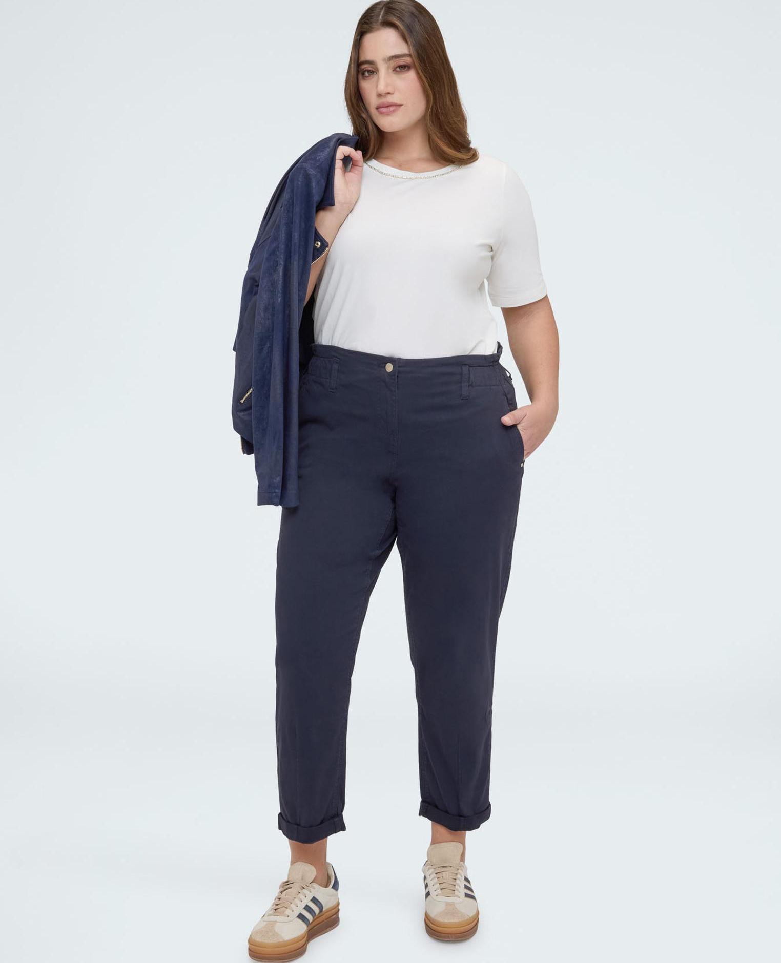 Camiseta de mujer de algodón con aplicaciones luminosas - Fiorella Rubino - Blanco Blanco-4