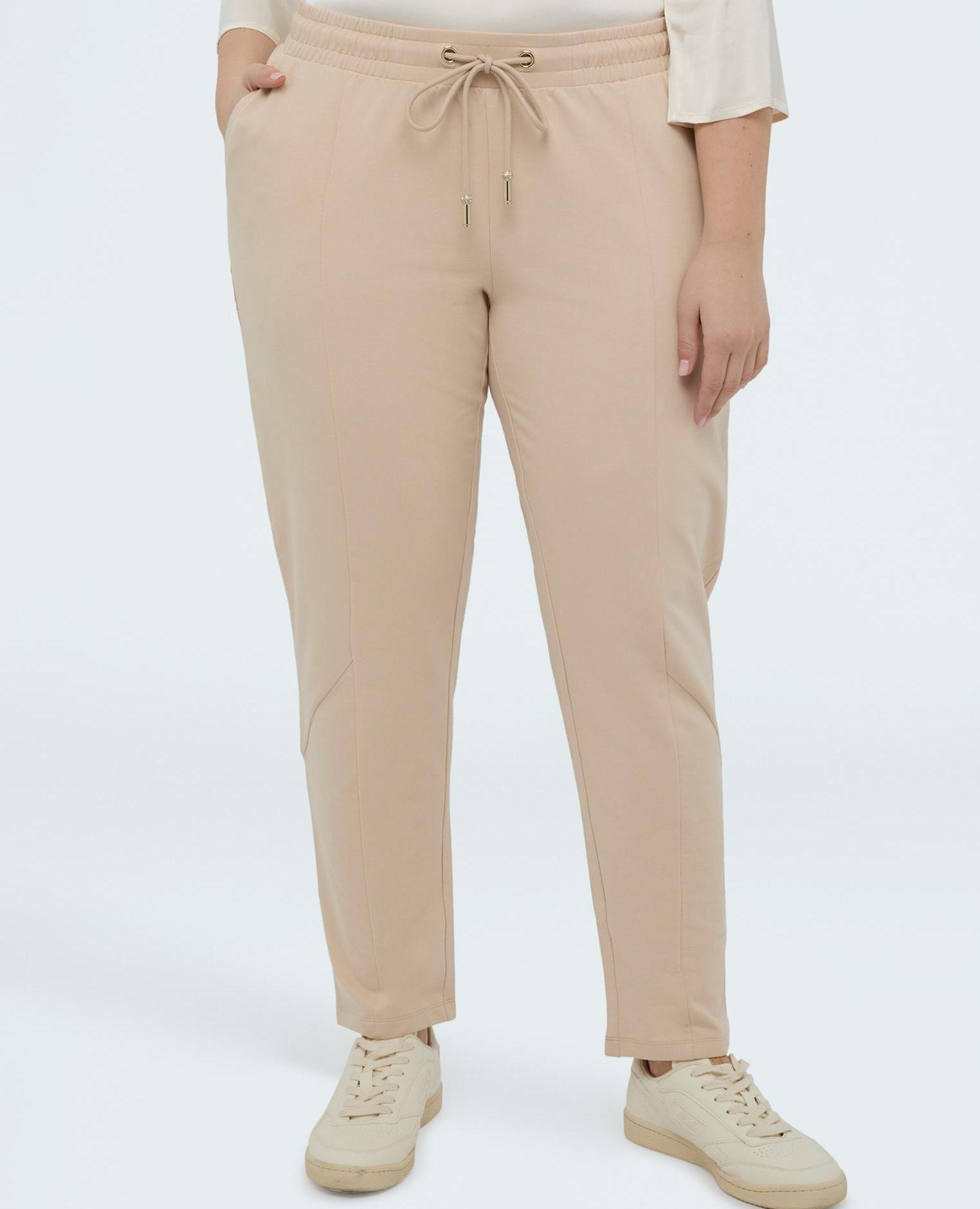 Fiorella Rubino - Pantalones de mujer joggers de felpa con cordón cintura elástica.
