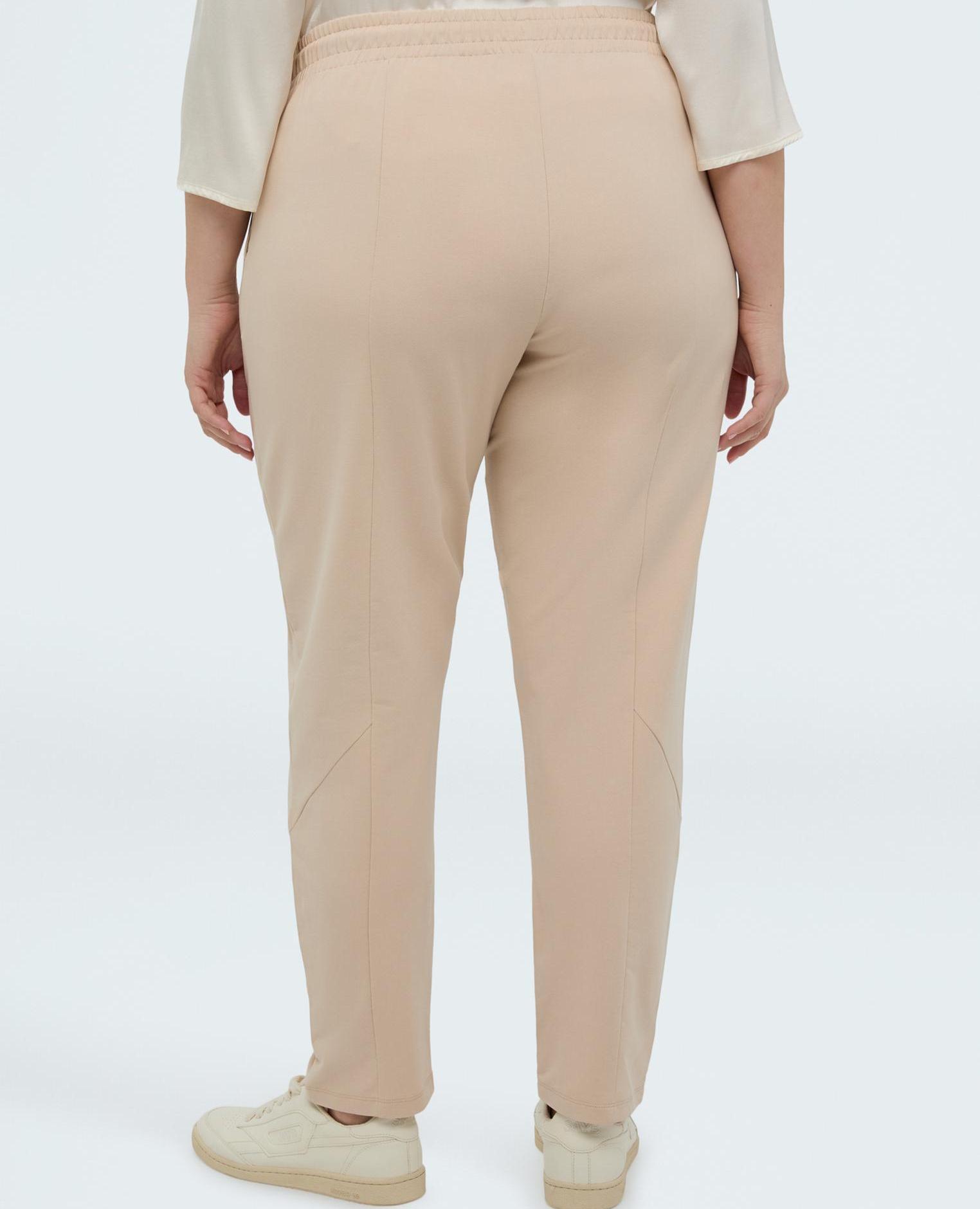 Pantalones de mujer joggers de felpa con cordón cintura elástica - Fiorella Rubino - Beige Beige-2