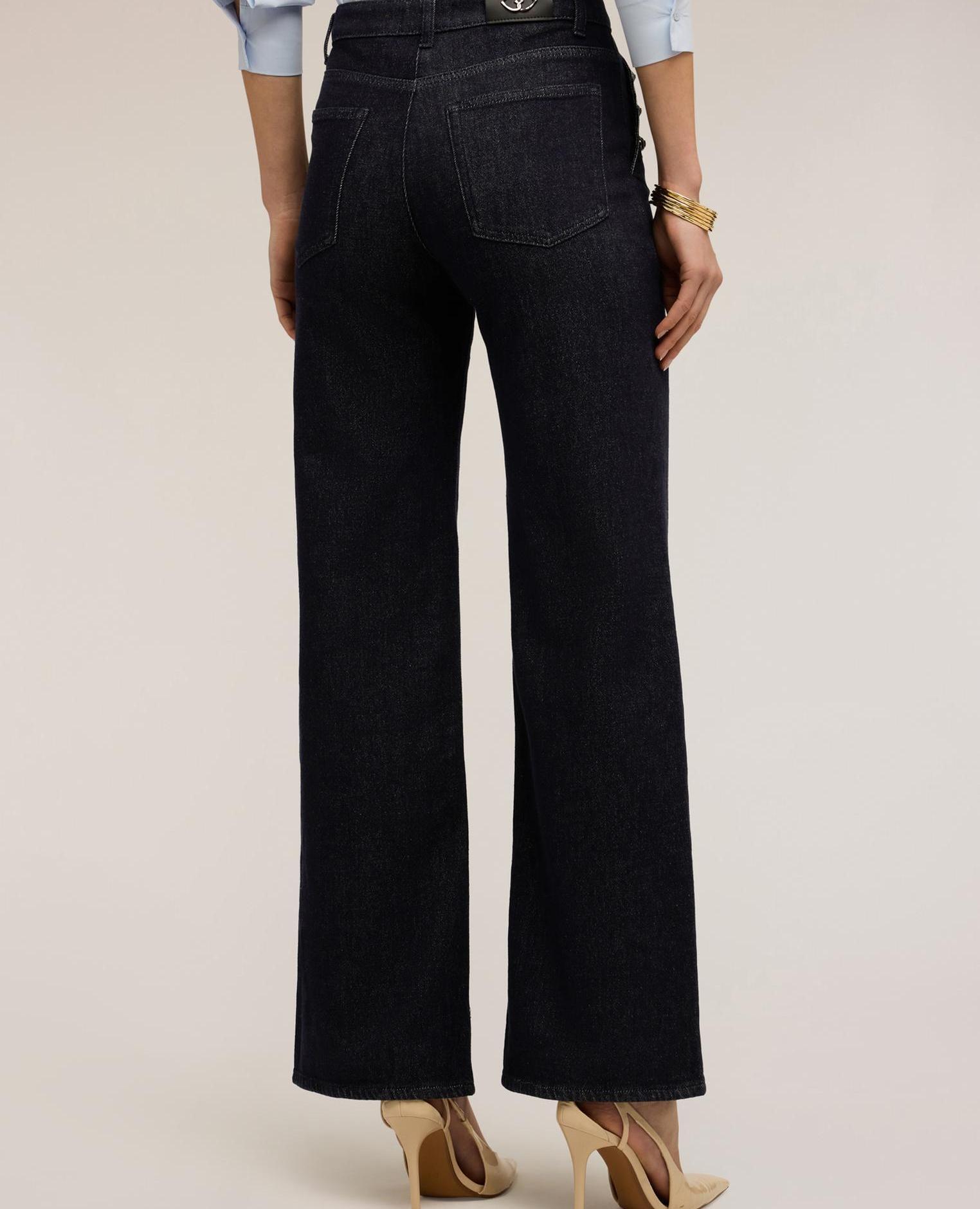 Vaqueros de mujer palazzo con botones decorativos ajuste ancho - Motivi - Azul Azul-2