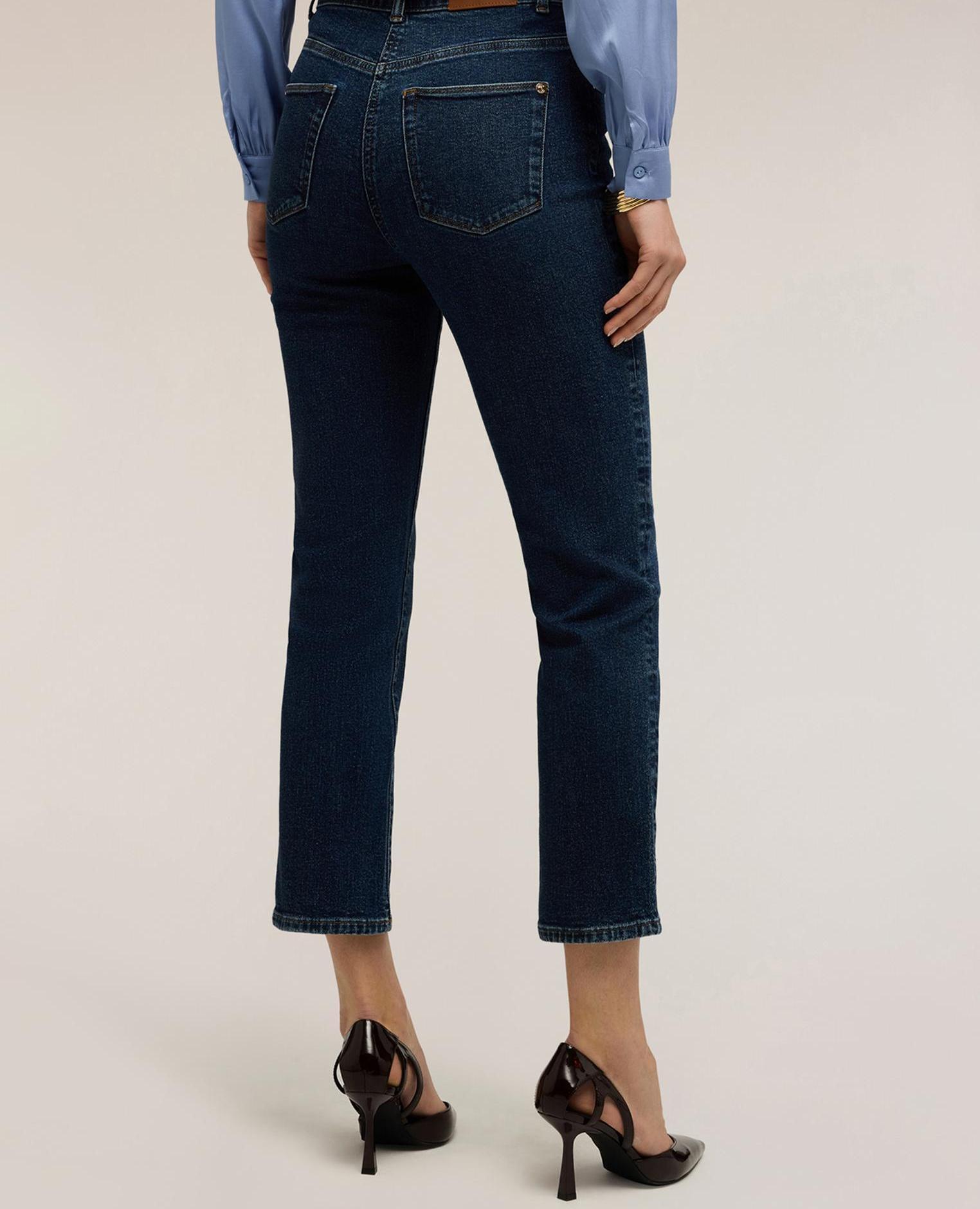 Vaqueros de mujer de pitillo de talle alto talle alto y cremallera - Motivi - Azul Azul-2