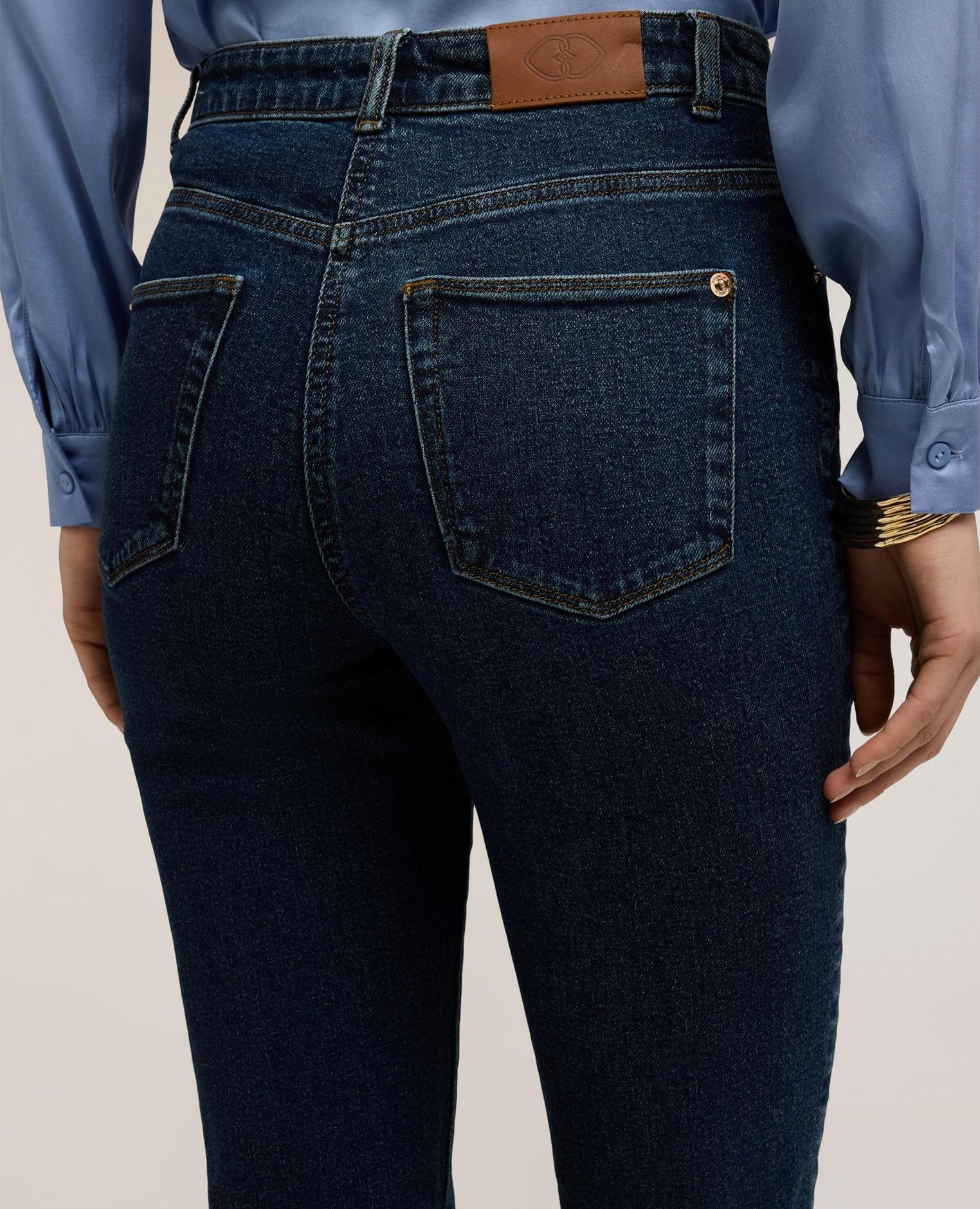 Vaqueros de mujer de pitillo de talle alto talle alto y cremallera - Motivi - Azul Azul-4