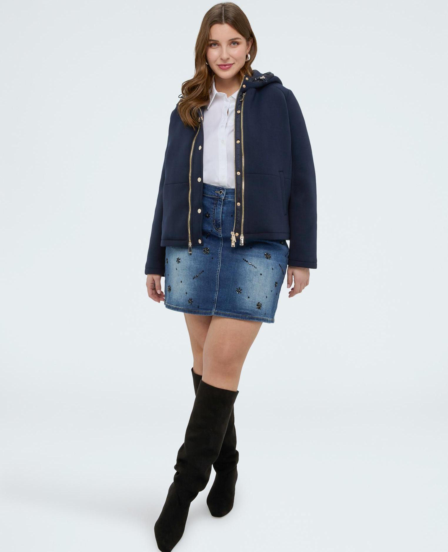 Chaqueta de mujer 3 en 1 lisa - Fiorella Rubino - Azul Azul-1