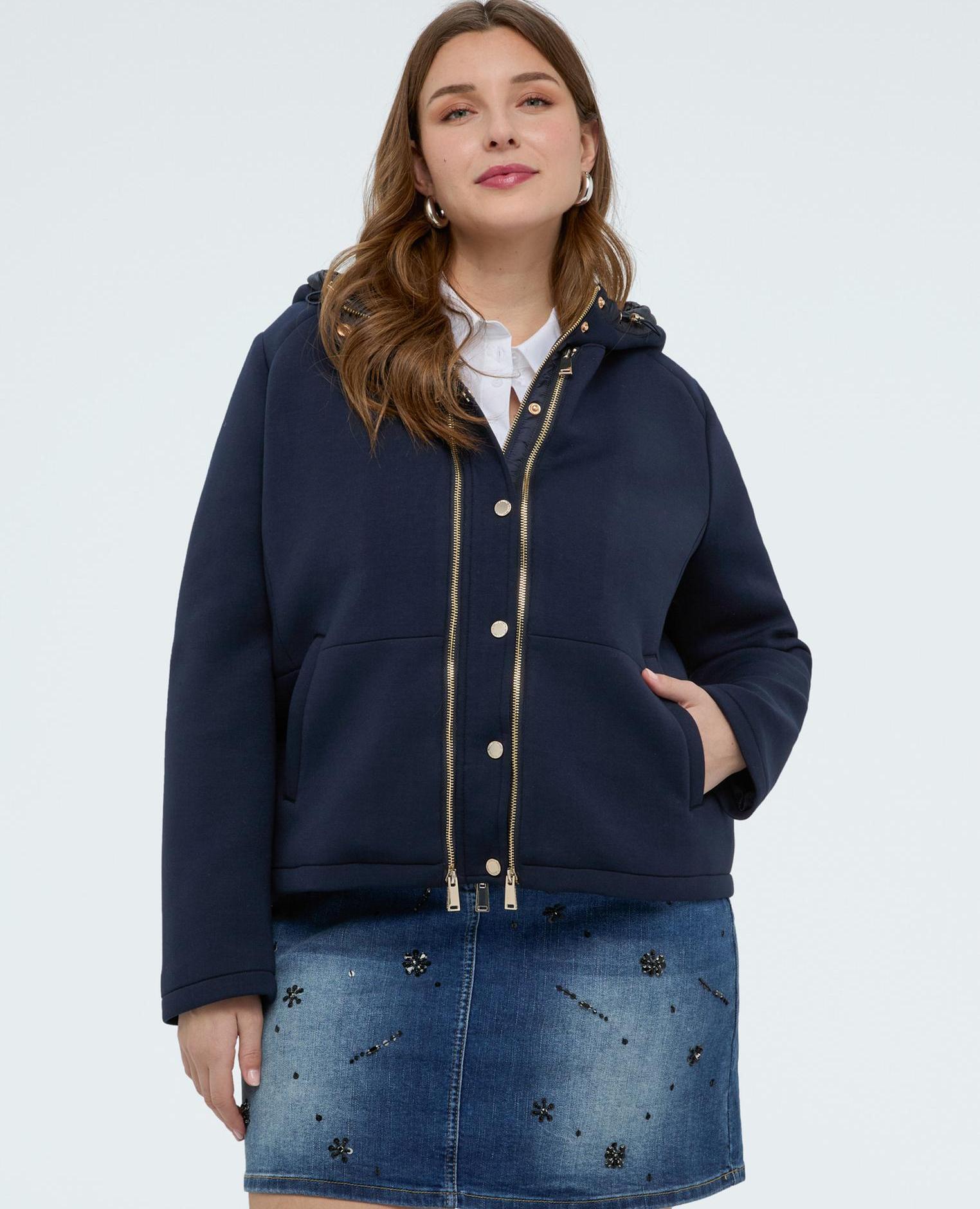 Chaqueta de mujer 3 en 1 lisa - Fiorella Rubino - Azul Azul-3