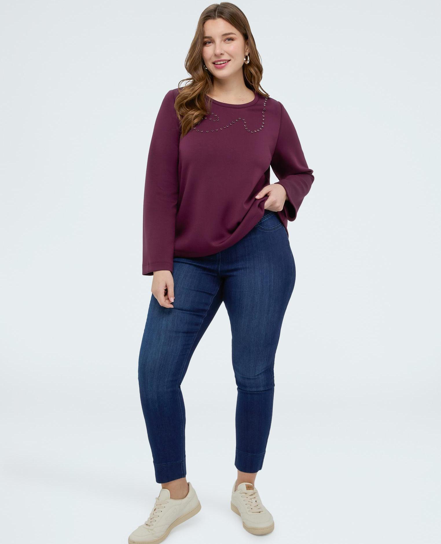 Fiorella Rubino - Jeggings de mujer efecto lavado azul oscuro.