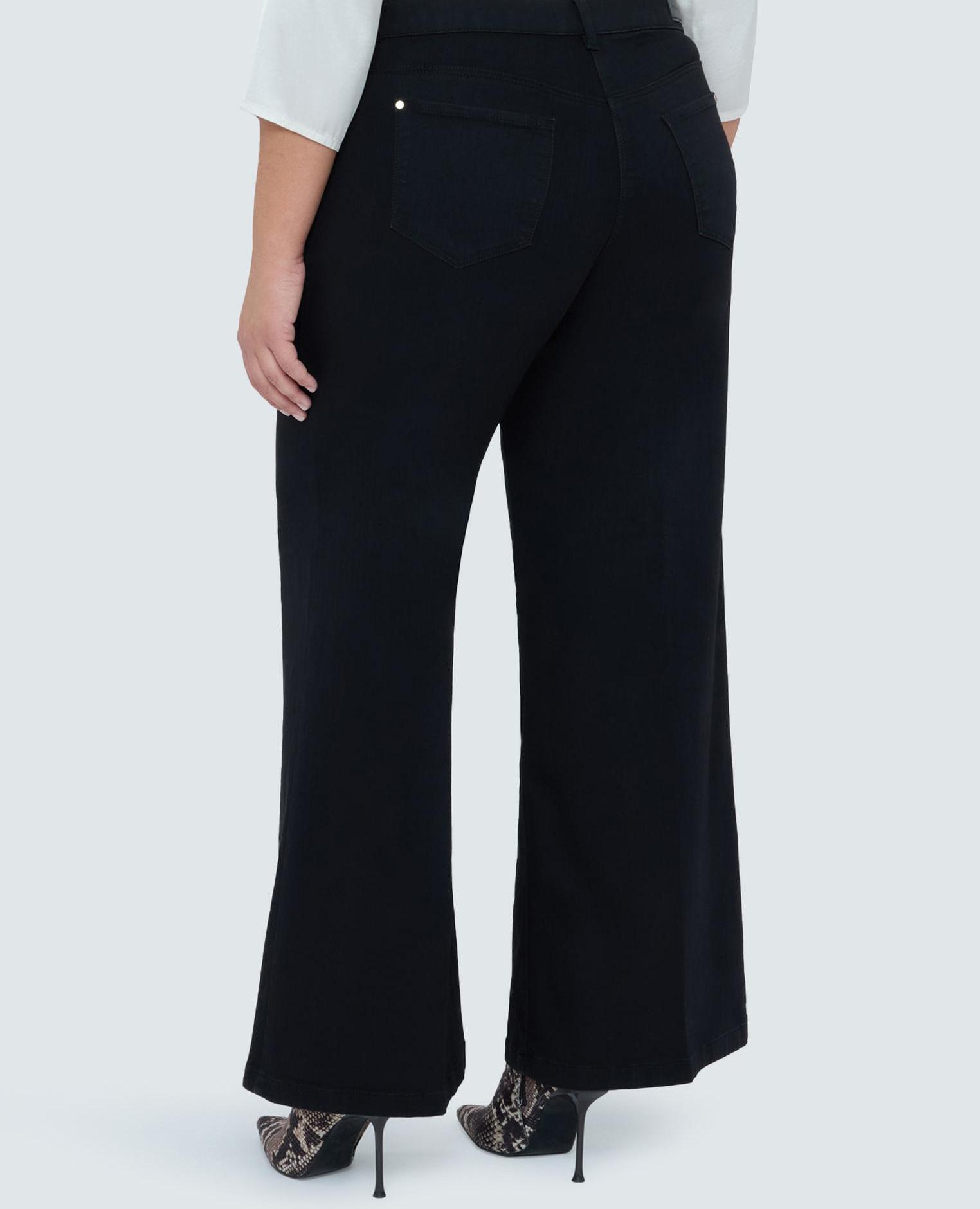 Vaqueros de mujer wide leg lavado total black - Fiorella Rubino - Negro Negro-2