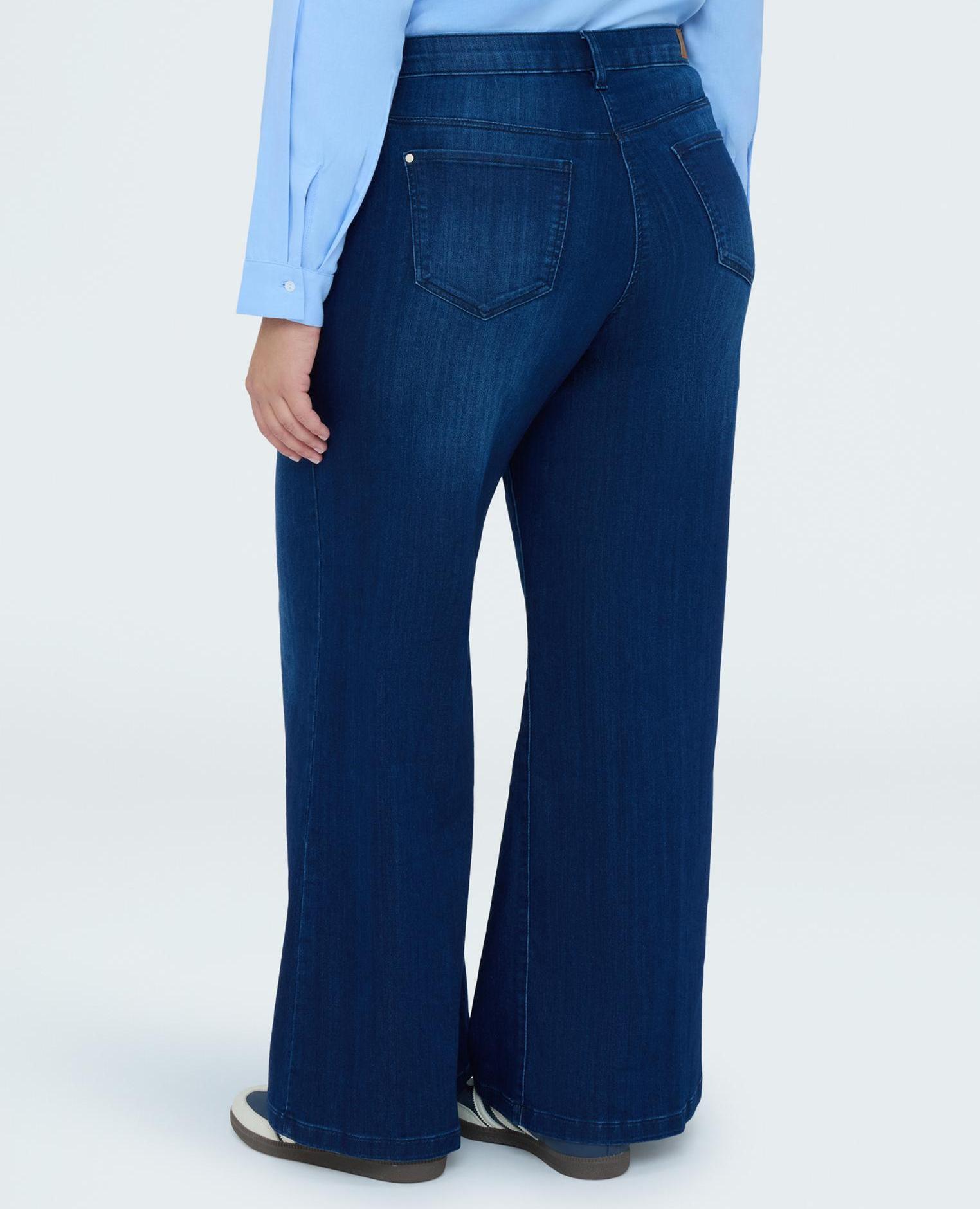 Vaqueros de mujer wide leg lavado - Fiorella Rubino - Azul Azul-2