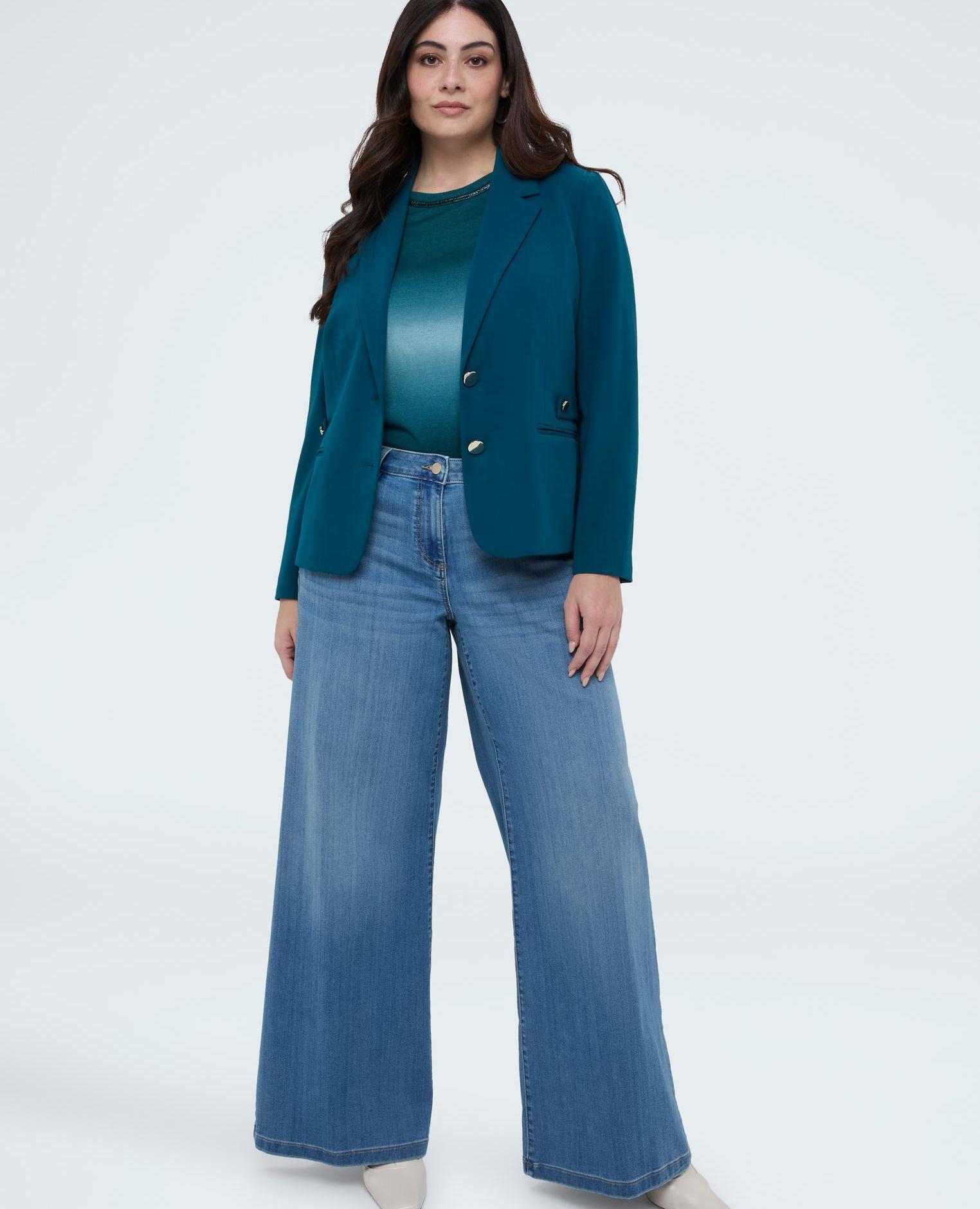 Vaqueros de mujer wide leg lavado light blue - Fiorella Rubino - Azul claro Azul claro-1