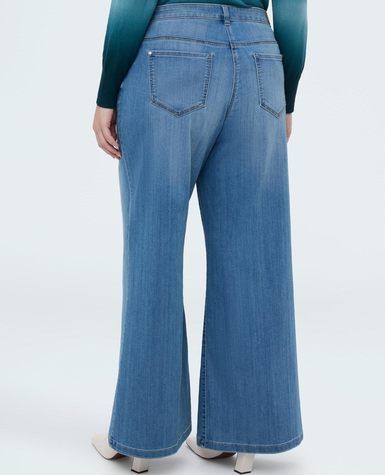 Vaqueros de mujer wide leg lavado light blue - Fiorella Rubino - Azul claro Azul claro-2