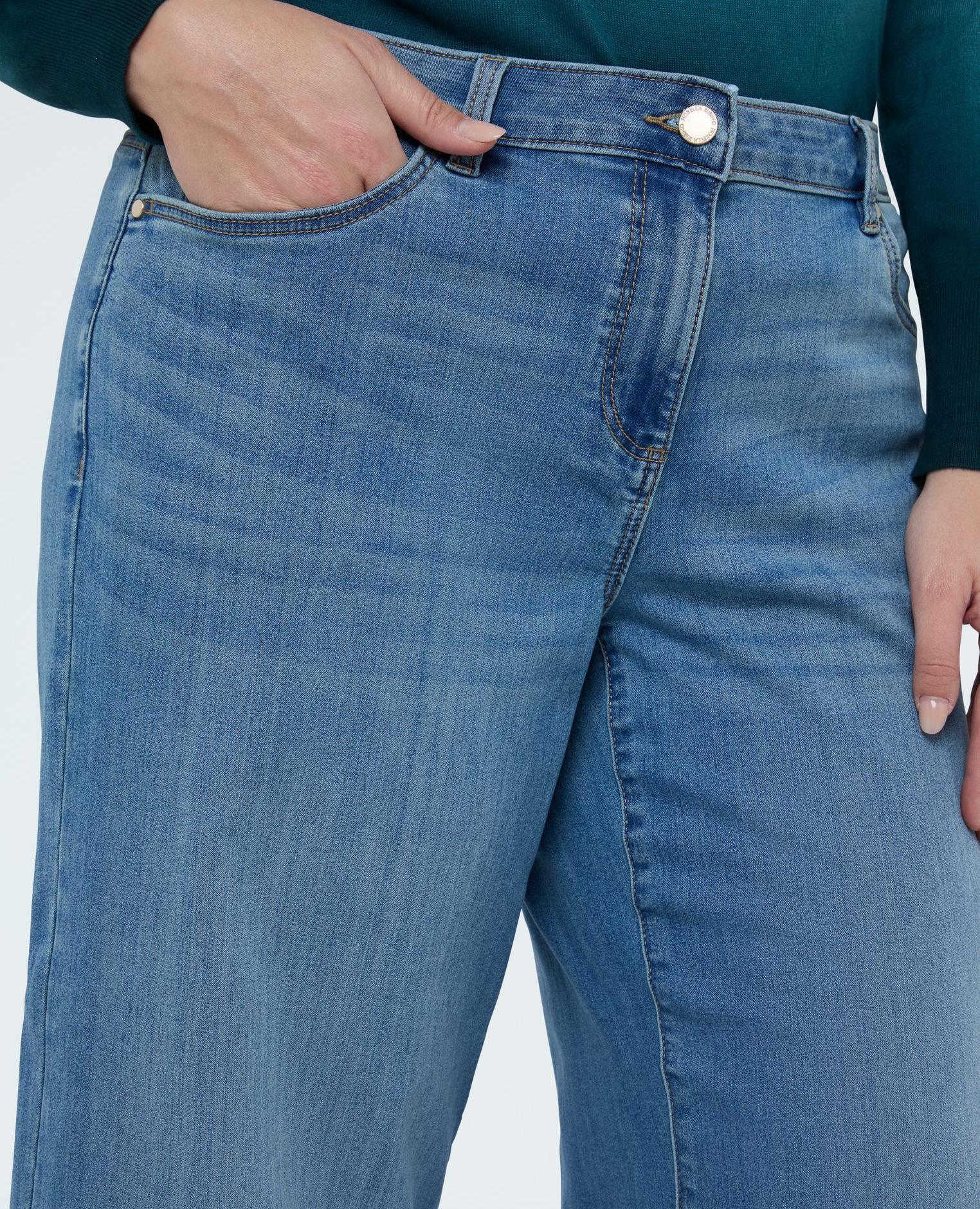 Vaqueros de mujer wide leg lavado light blue - Fiorella Rubino - Azul claro Azul claro-3
