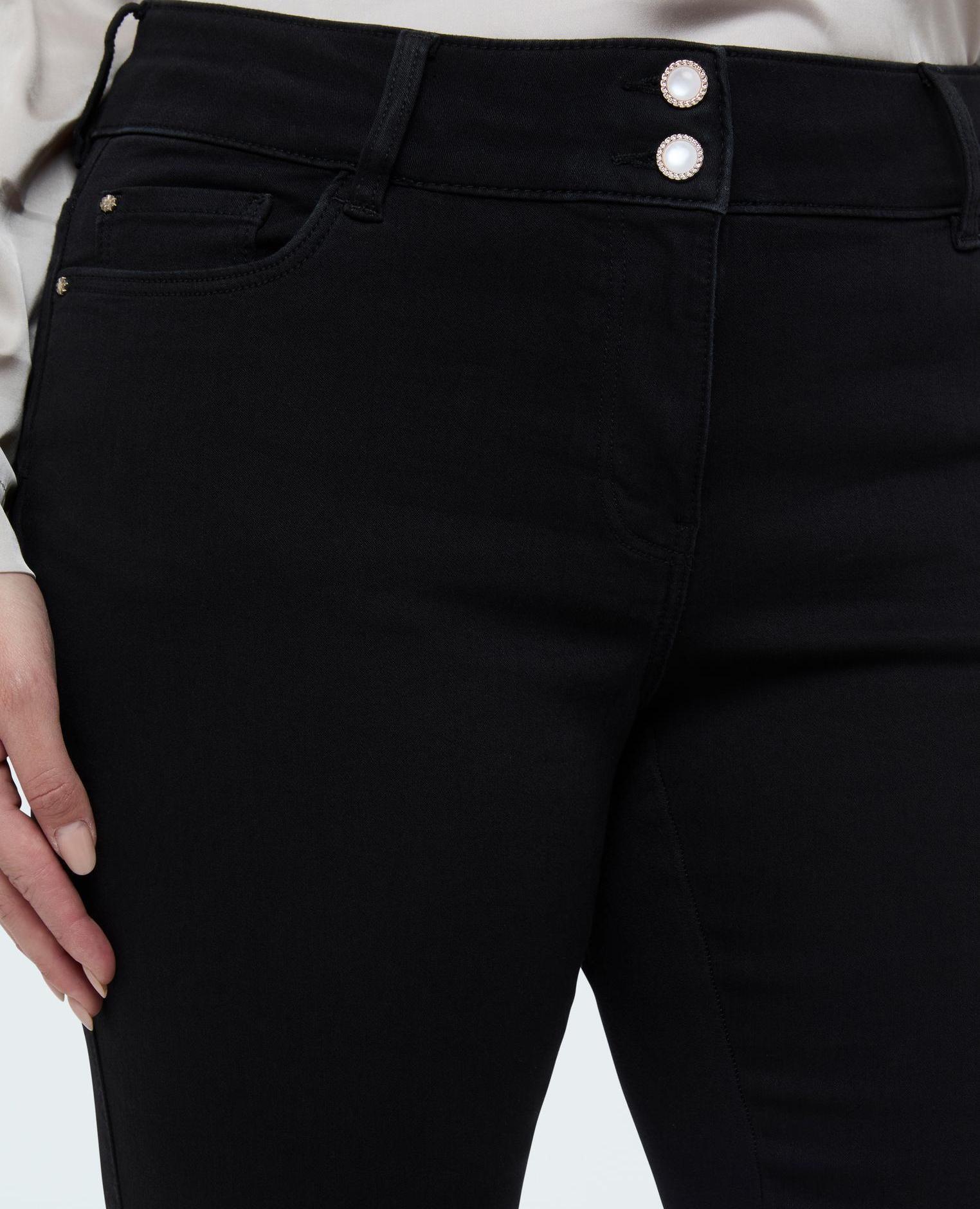 Vaqueros de mujer flare efecto lavado - Fiorella Rubino - Negro Negro-3