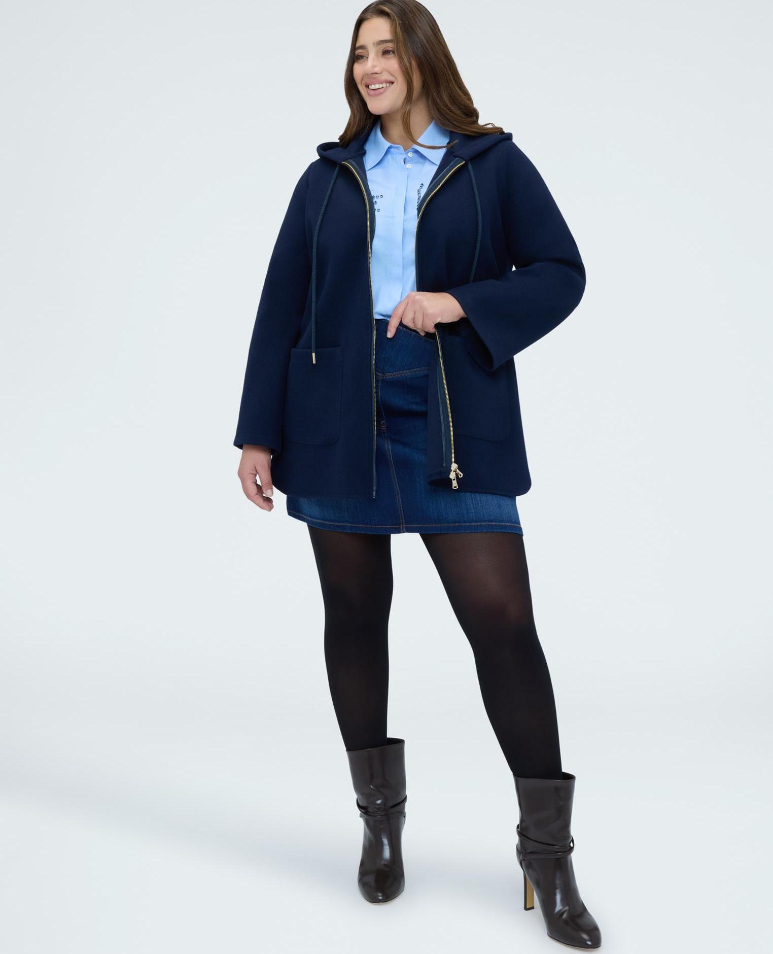 Fiorella Rubino - Minifalda de mujer de denim línea a banda elástica maxi asimétrica.