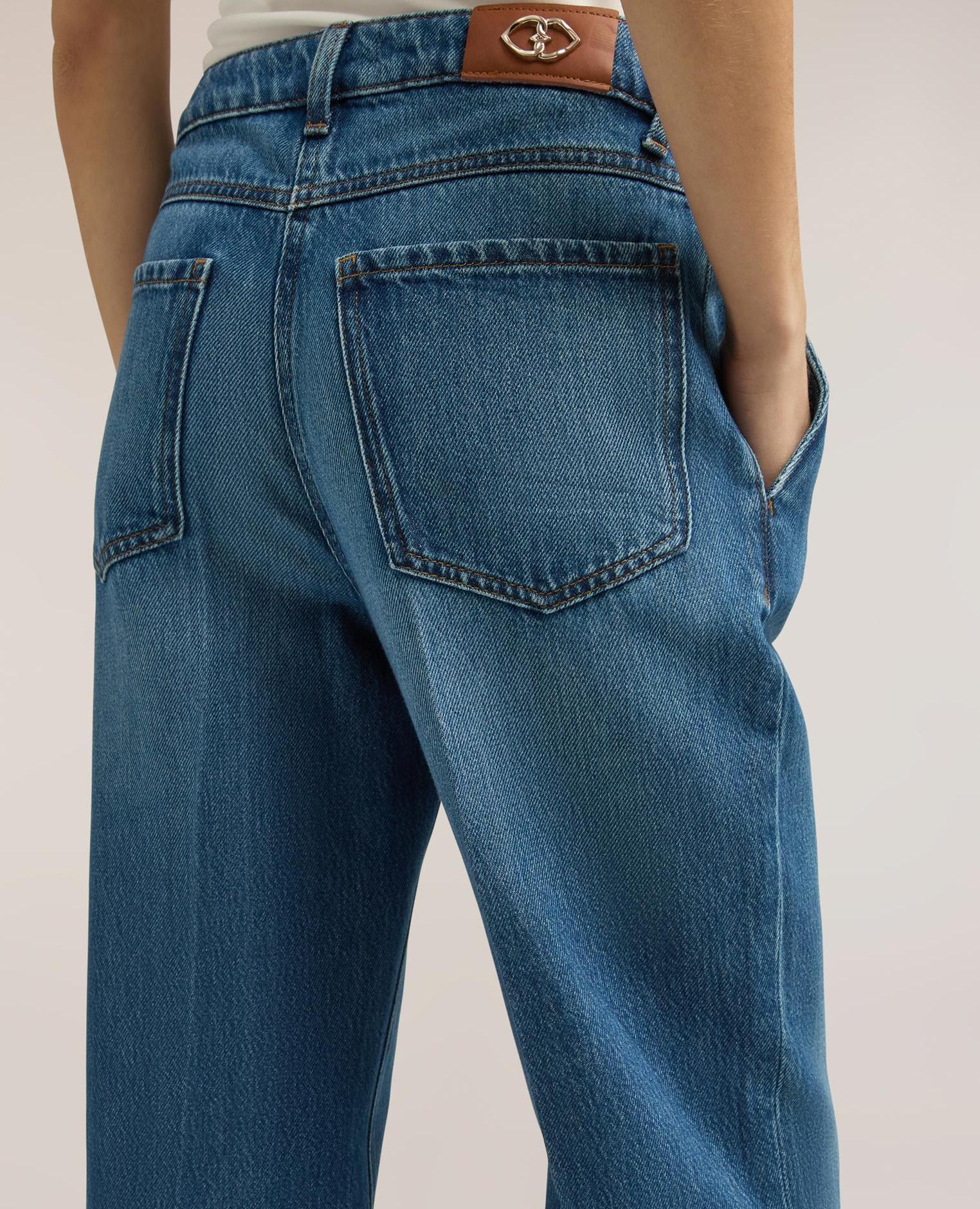 Vaqueros de mujer flare con bolsillos ajuste ancho - Motivi - Azul Azul-4