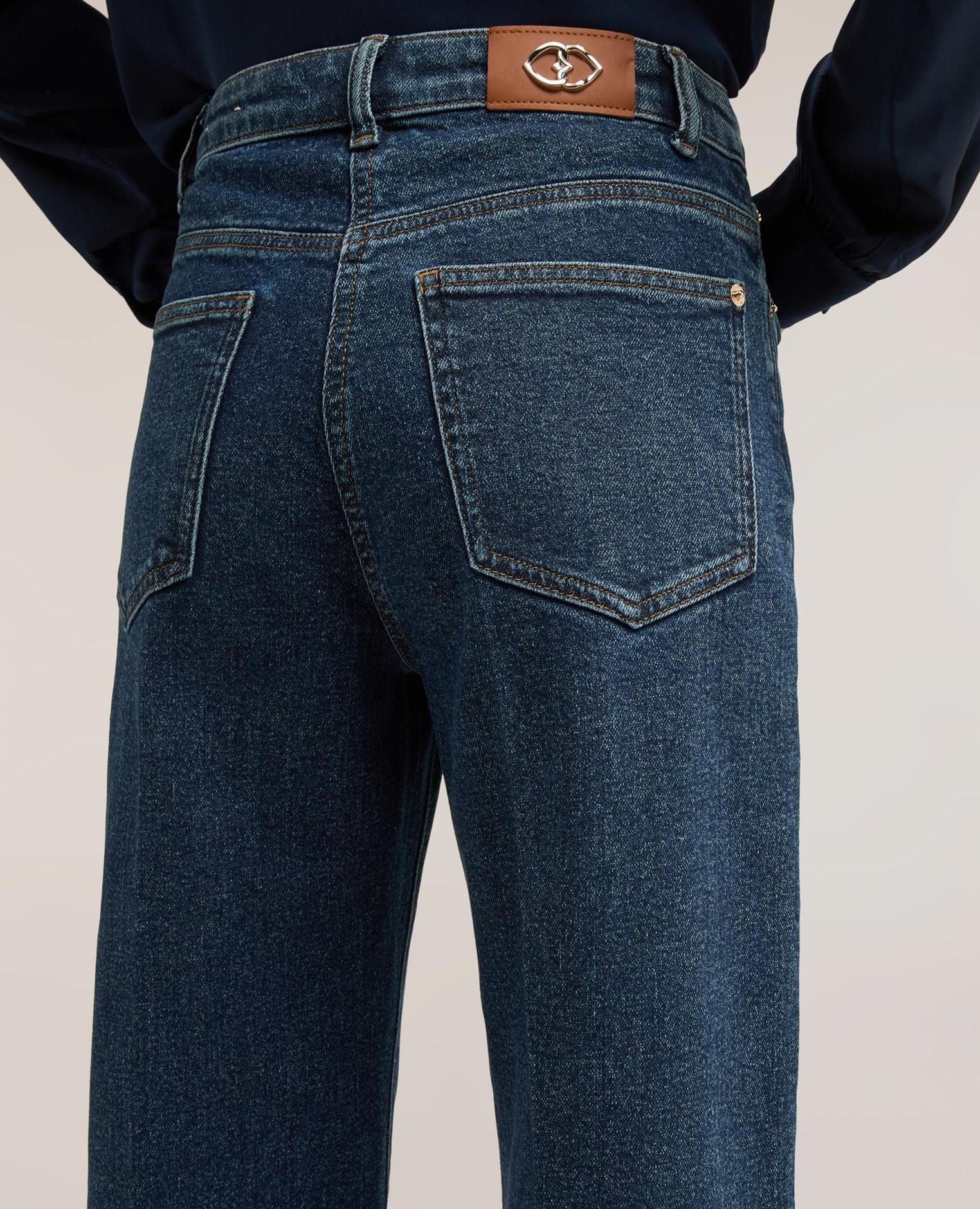 Vaqueros de mujer palazzo de talle alto - Motivi - Azul Azul-4