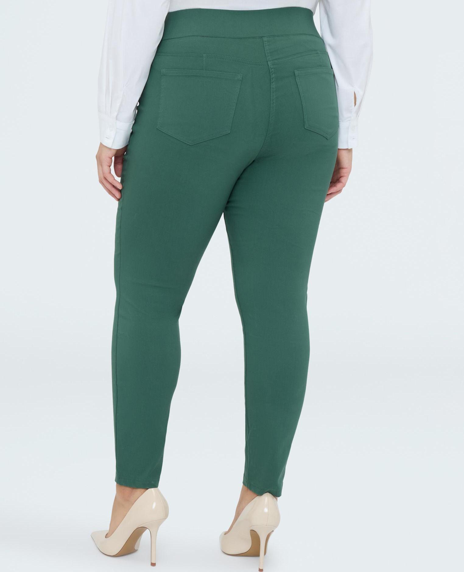 Pantalones de mujer skinny de mezcla de viscosa modelo skinny de ajuste ceñido a lo largo de toda la pierna - Fiorella Rubino - Verde Verde-1