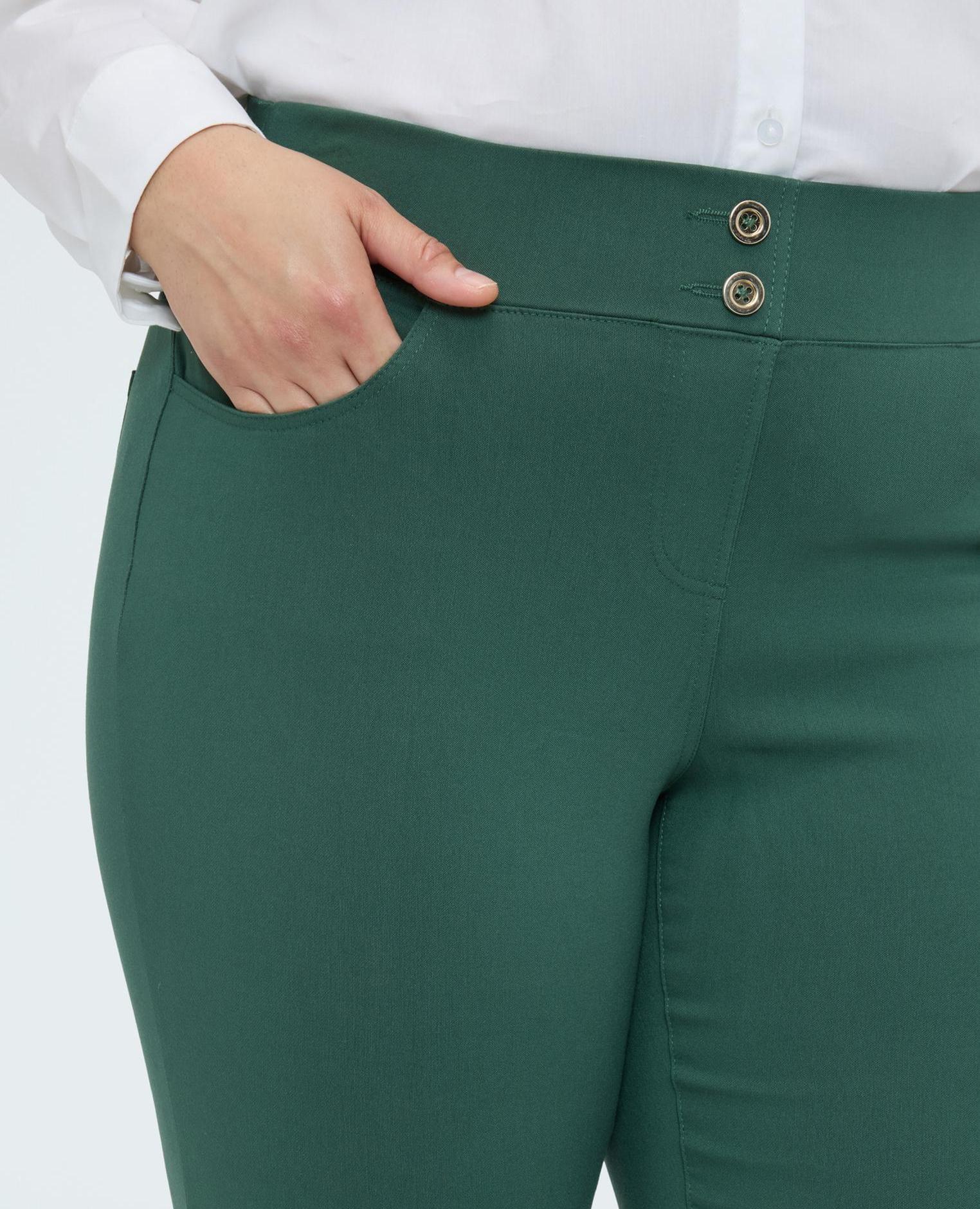 Pantalones de mujer skinny de mezcla de viscosa modelo skinny de ajuste ceñido a lo largo de toda la pierna - Fiorella Rubino - Verde Verde-3