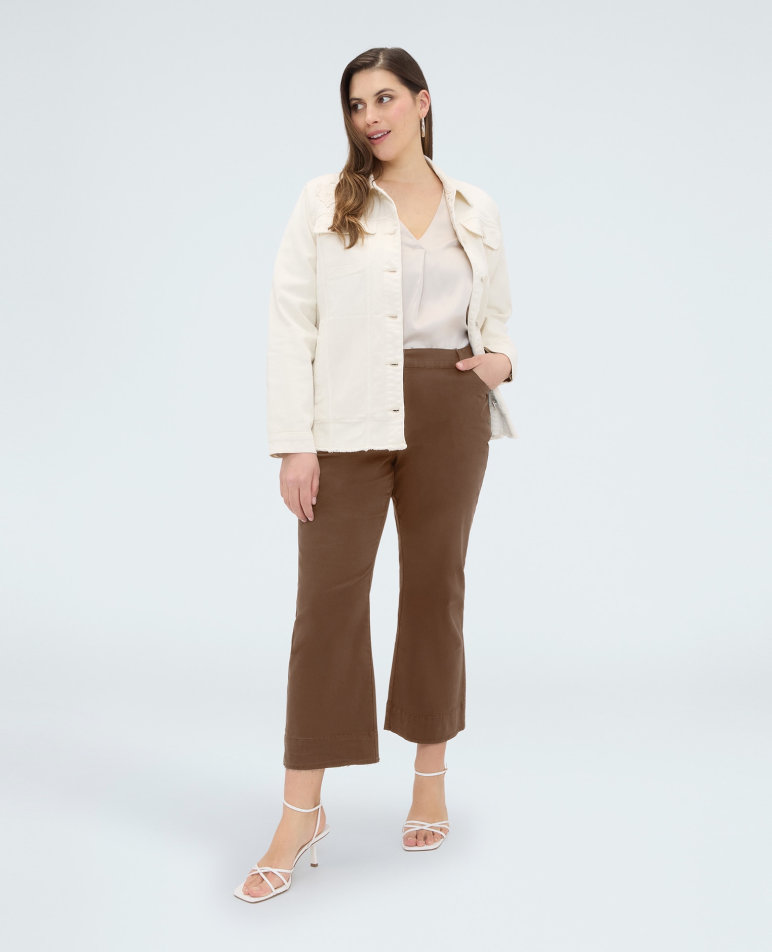 Fiorella Rubino - Pantalones de mujer kick flare acampanados de algodón.