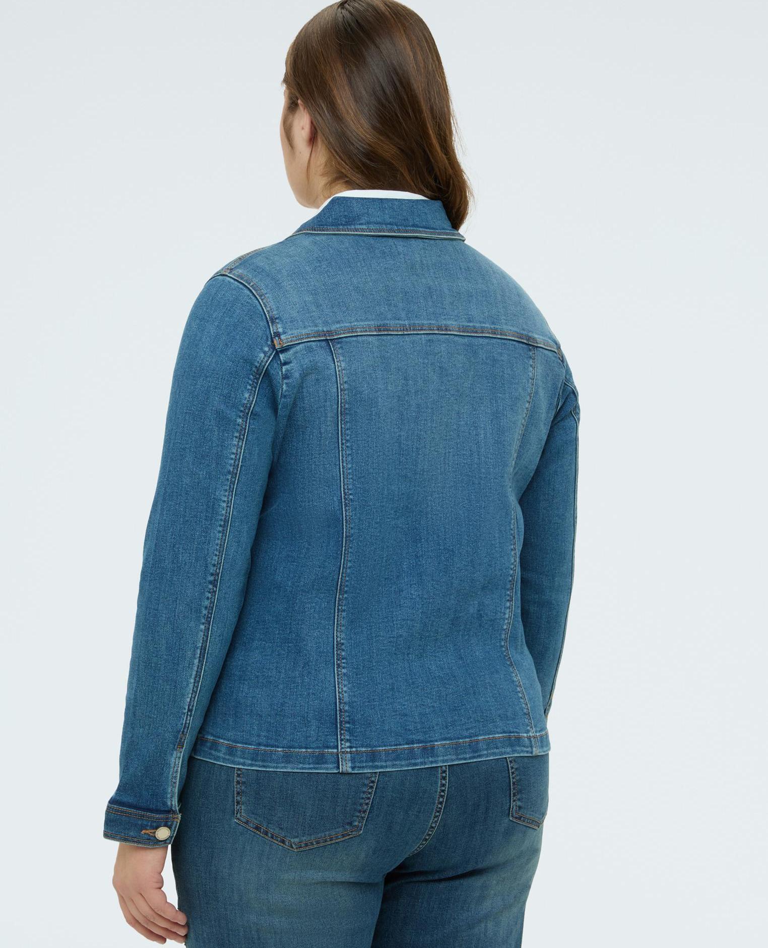 Chaqueta de mujer de denim con cremallera cierre frontal - Fiorella Rubino - Azul Azul-2