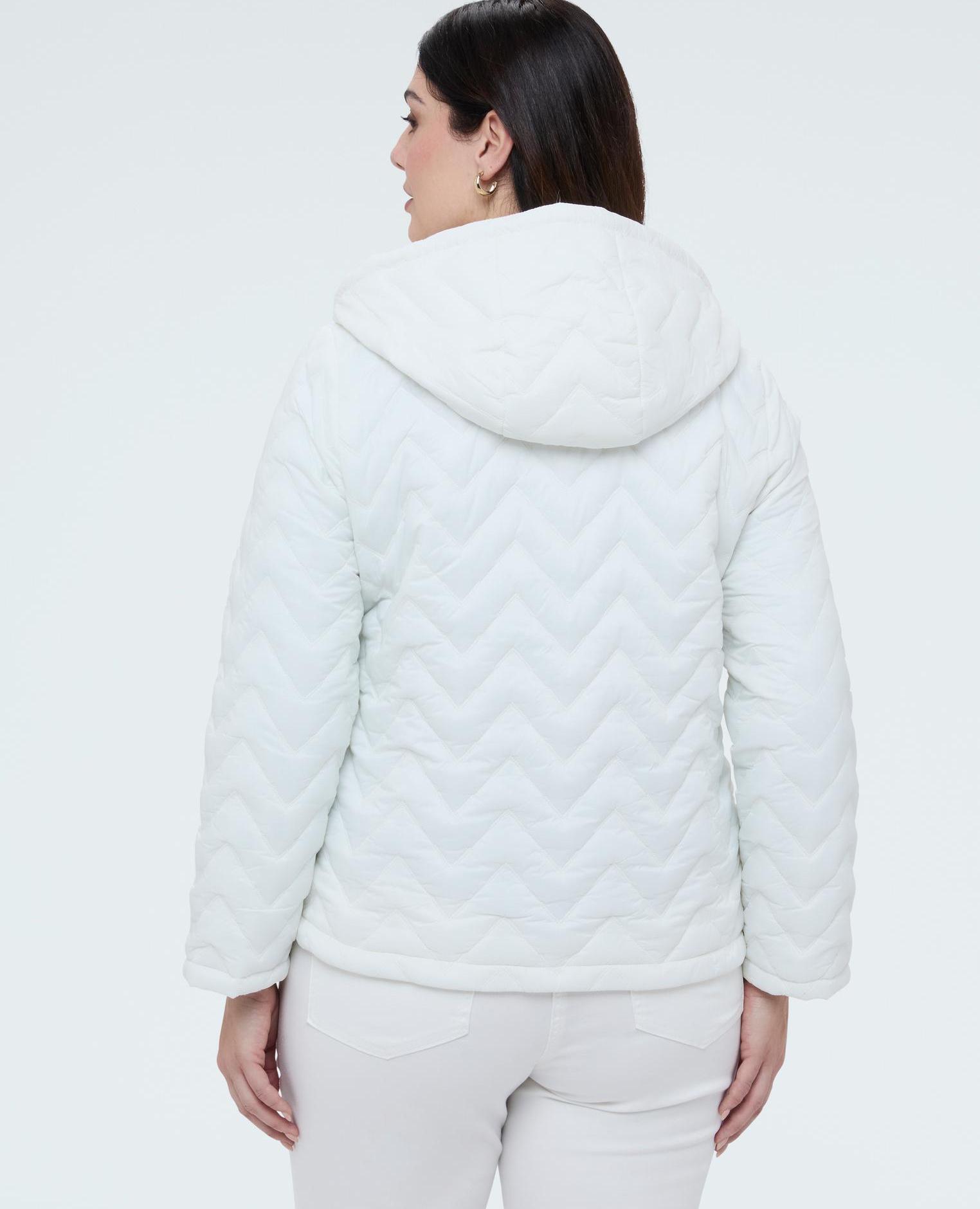 Plumífero de mujer acolchado con motivo chevron - Fiorella Rubino - Blanco Blanco-2