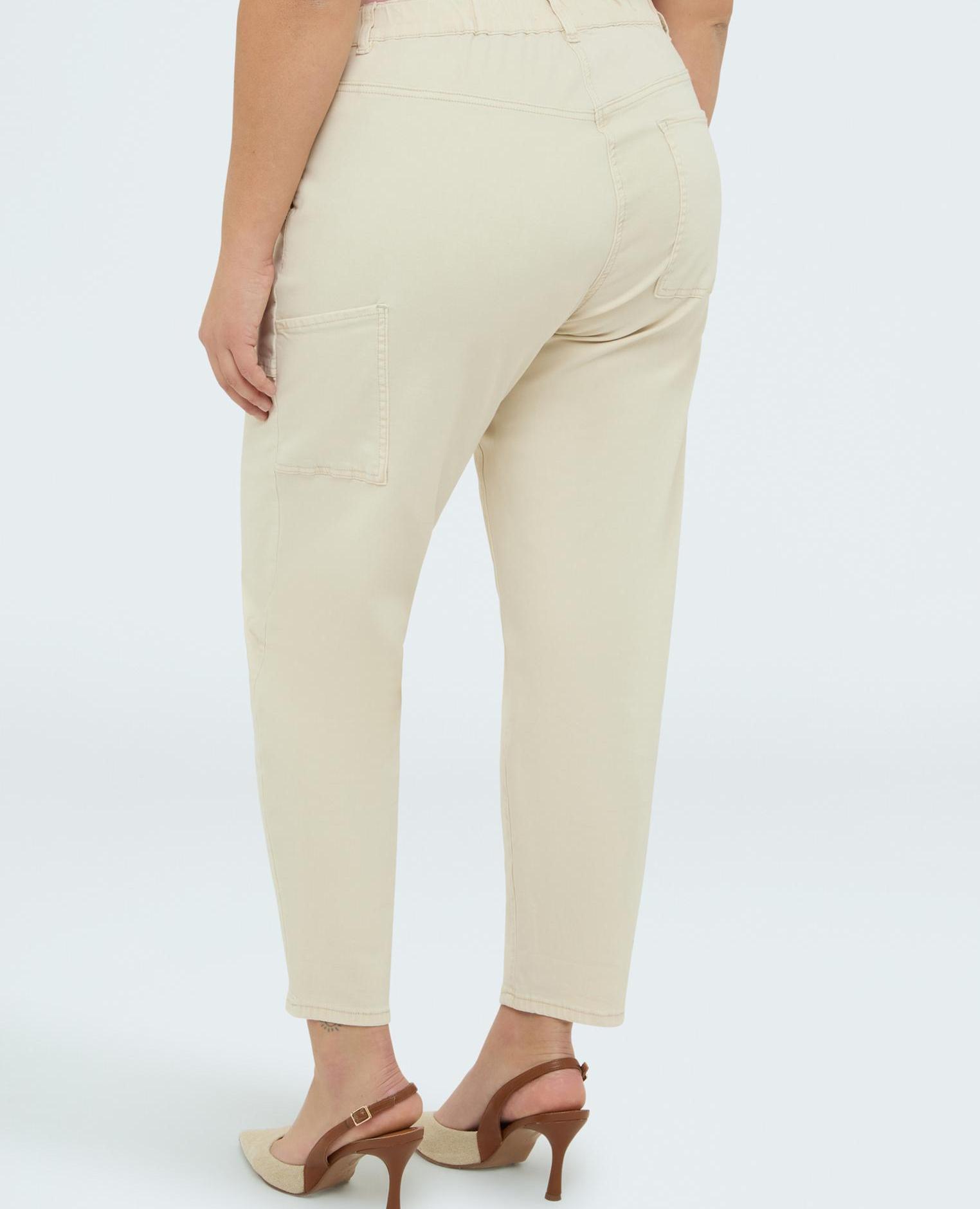 Pantalones de mujer carrot fit de algodón ajuste y diseño para el máximo confort - Fiorella Rubino - Beige Beige-2