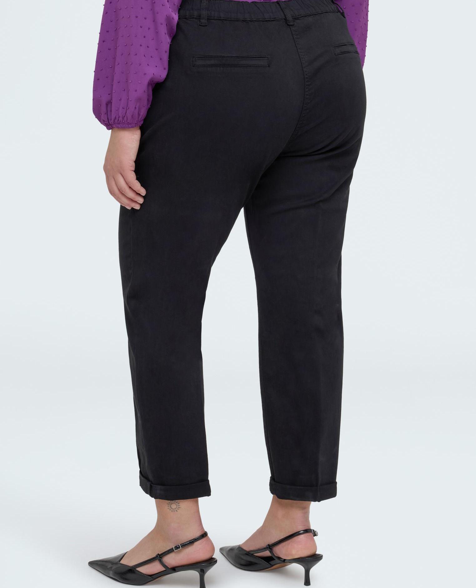 Pantalones de mujer chino de algodón - Fiorella Rubino - Negro Negro-2