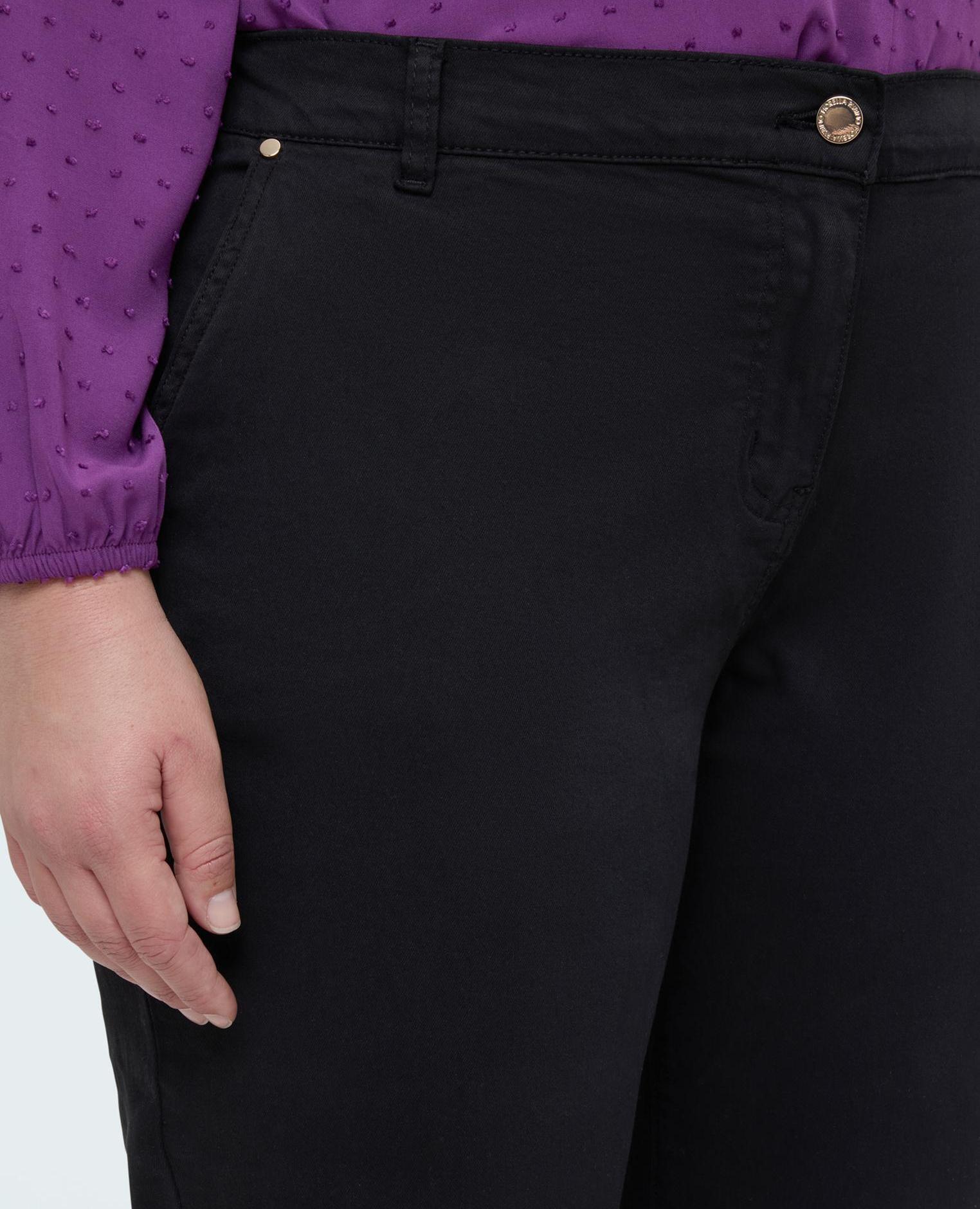 Pantalones de mujer chino de algodón - Fiorella Rubino - Negro Negro-4