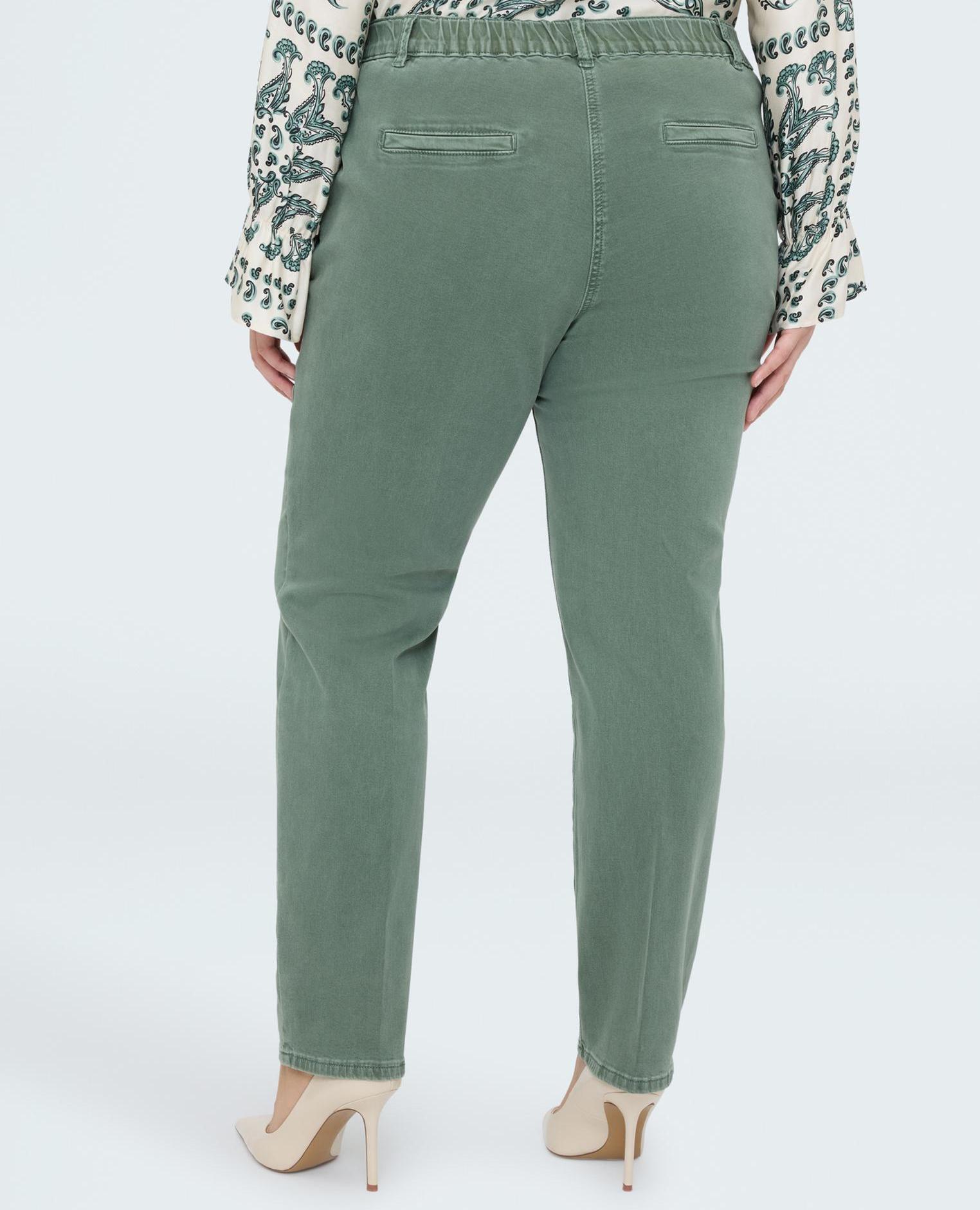Pantalones de mujer chino de algodón - Fiorella Rubino - Verde Verde-2