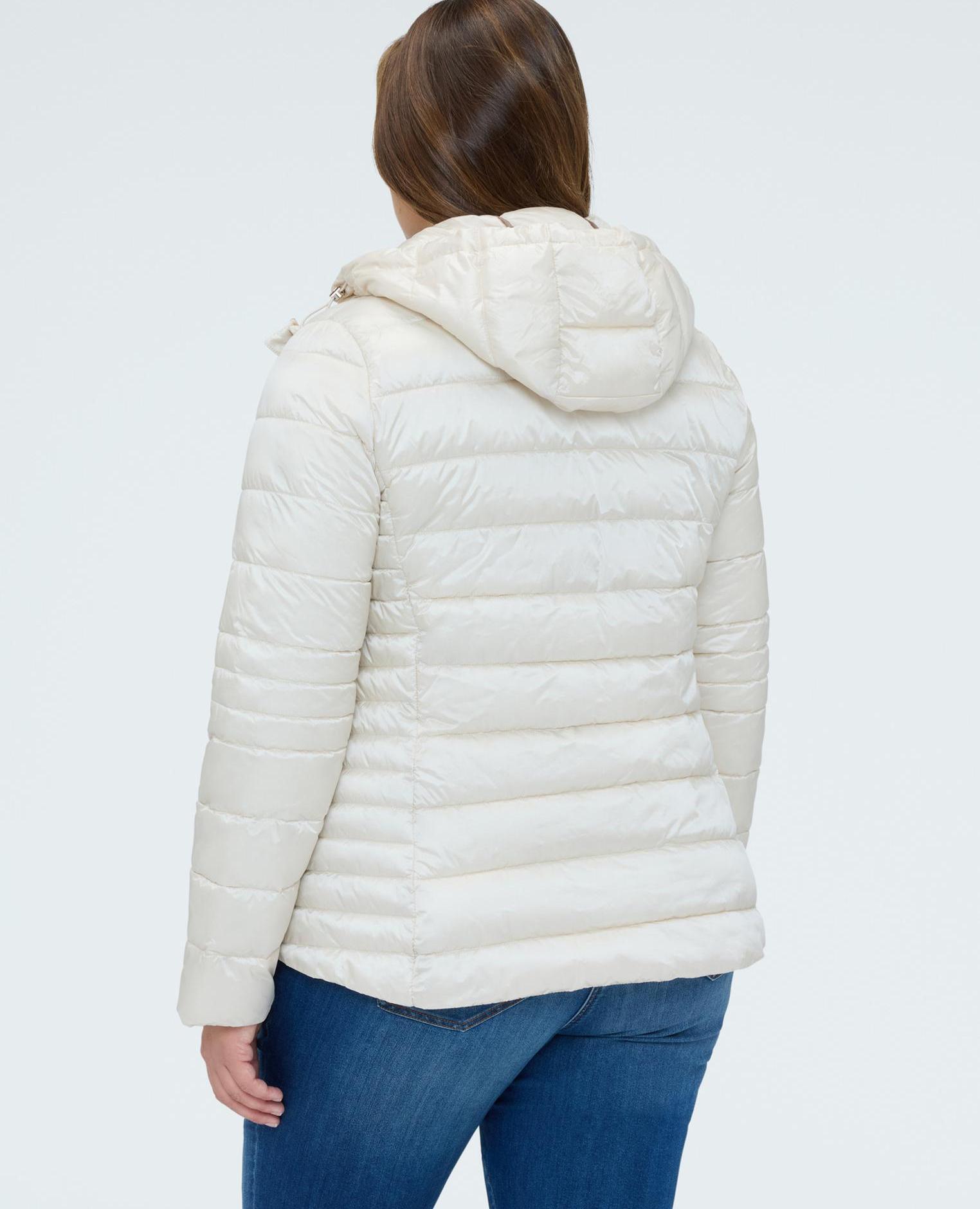 Plumífero de mujer acolchado con capucha desmontable - Fiorella Rubino - Blanco Blanco-2