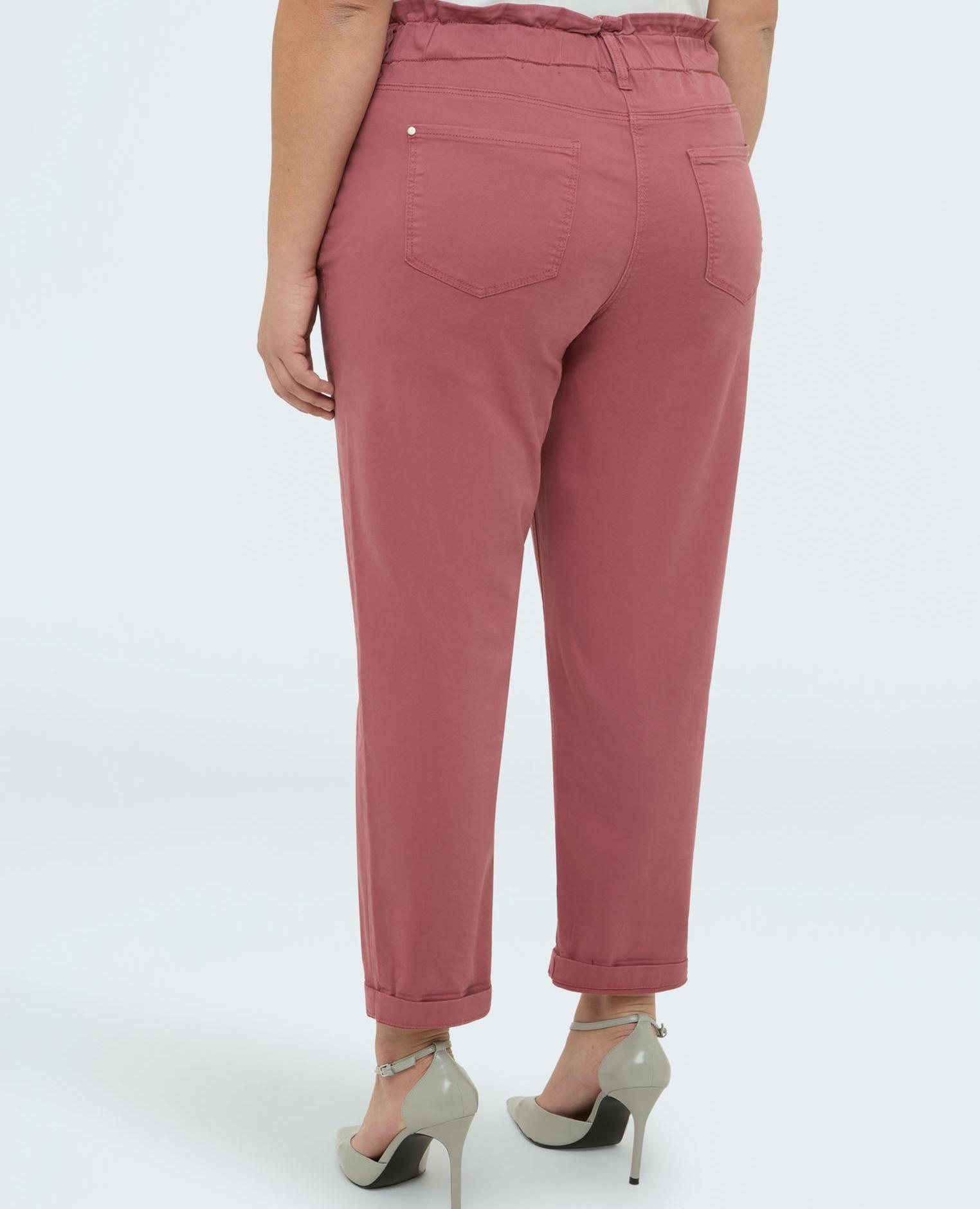 Pantalones de mujer balloon de algodón dobladillo en el tobillo - Fiorella Rubino - Rosa Rosa-2