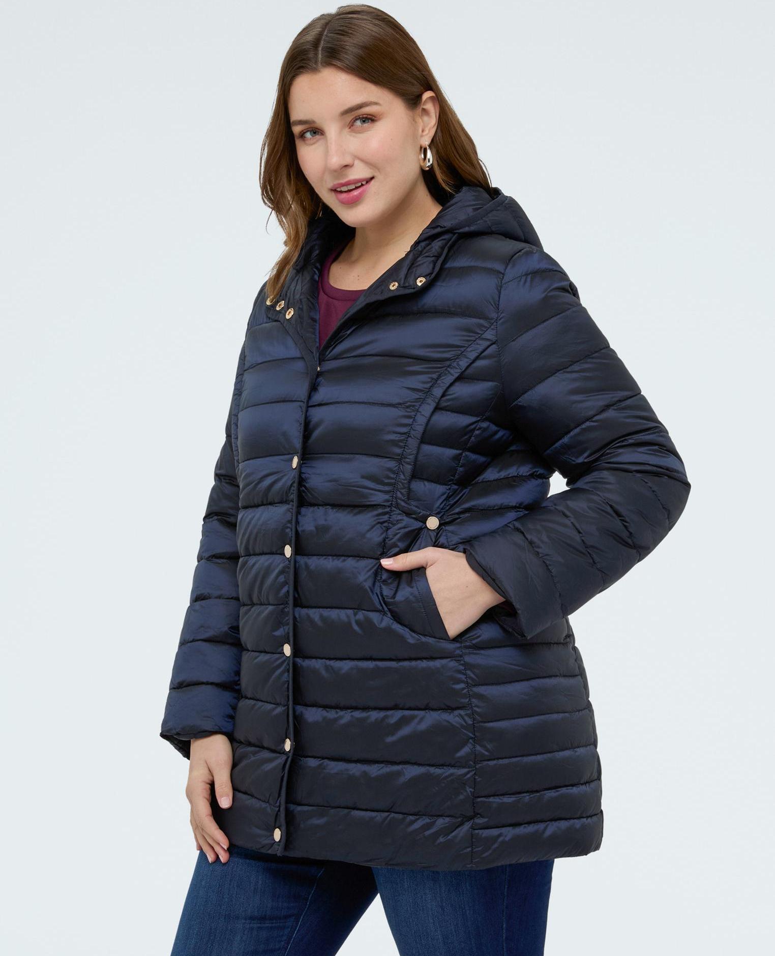 Plumífero de mujer acolchado con capucha desmontable ligero - Fiorella Rubino - Azul Azul-4