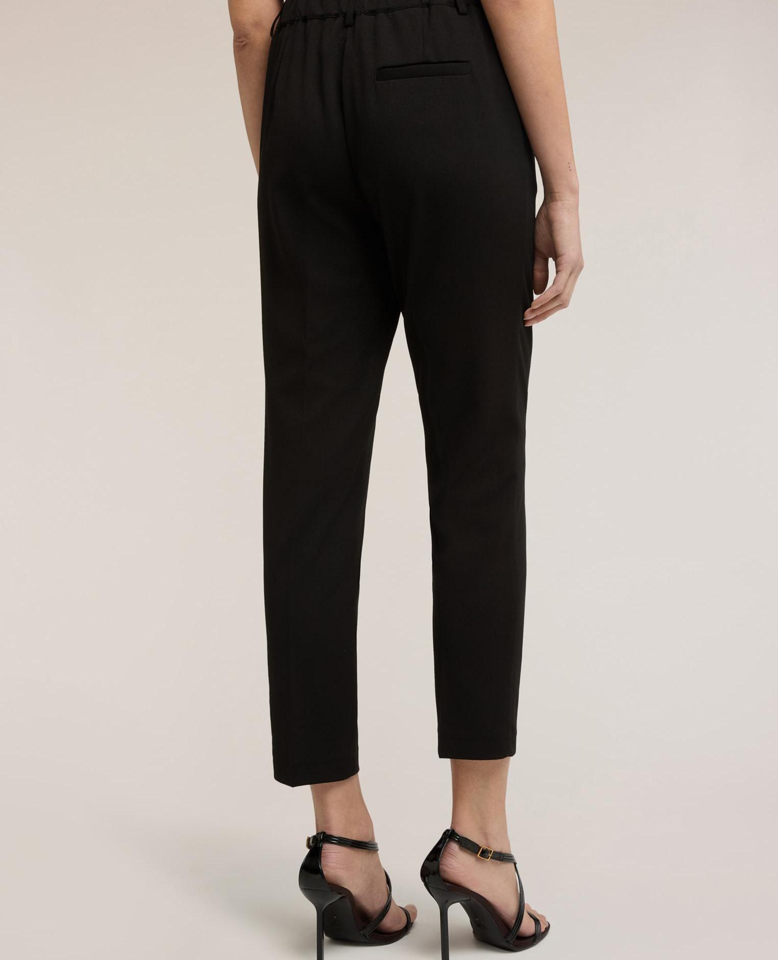 Pantalones de mujer chino en jersey crêpe cierre frontal con botón y cremallera - Motivi - Negro Negro-2