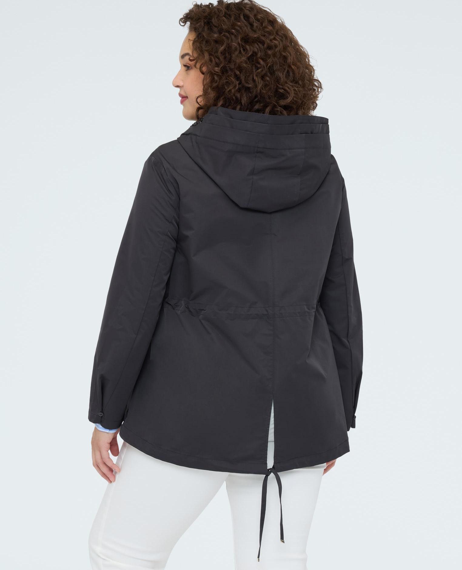 Parka de mujer con capucha y aplicaciones cierre con cremallera y botones - Fiorella Rubino - Negro Negro-2